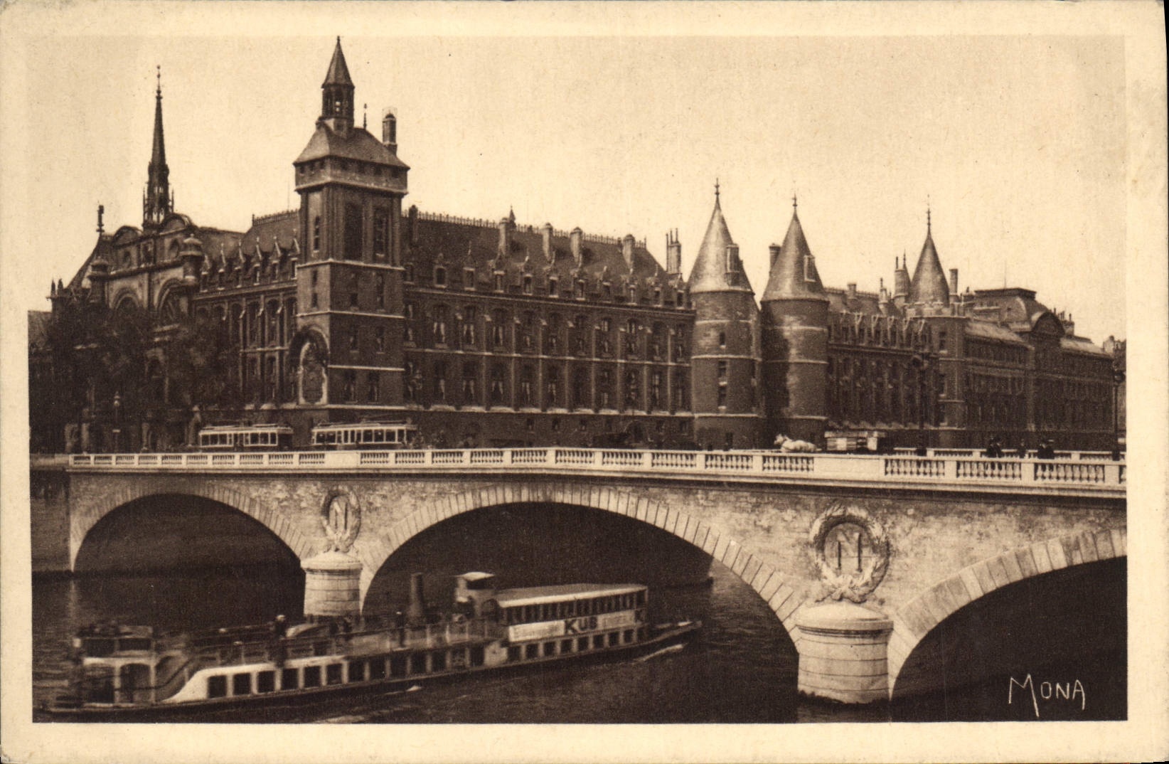 CPA Les Petits Tableaux de Paris la Conciergerie la Tour de l'Horloge et le Pont au Change 