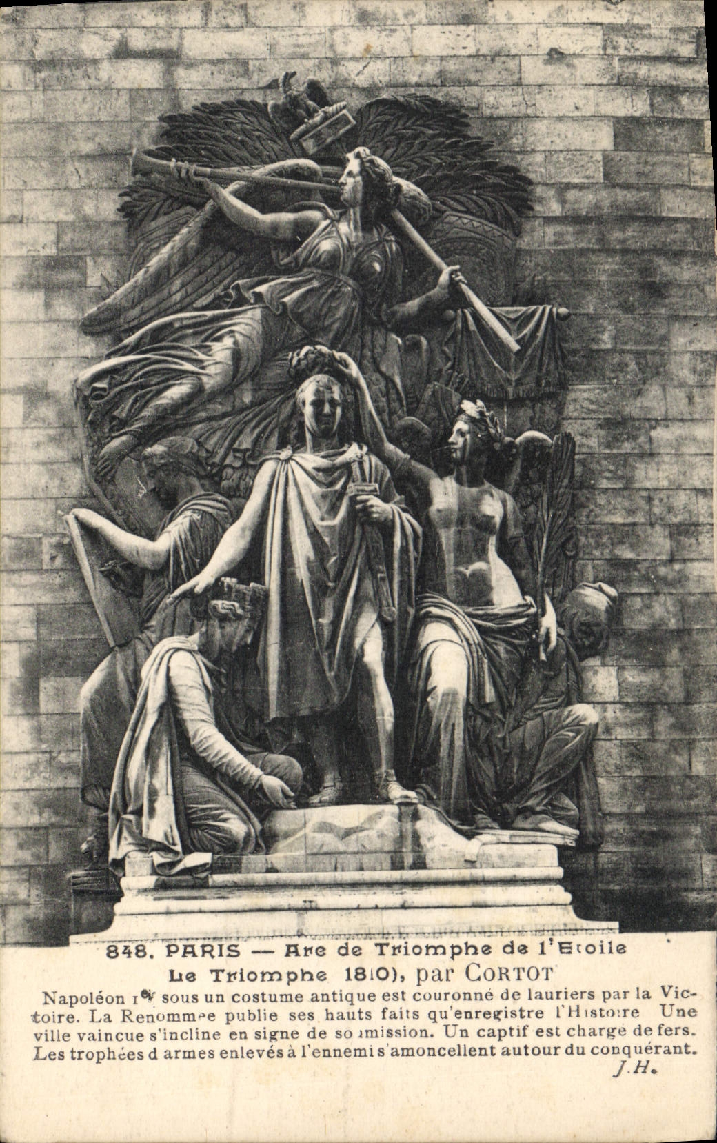 CPA Paris Arc de Triomphe de l'Etoile le Triomphe 1810 par Cortot 