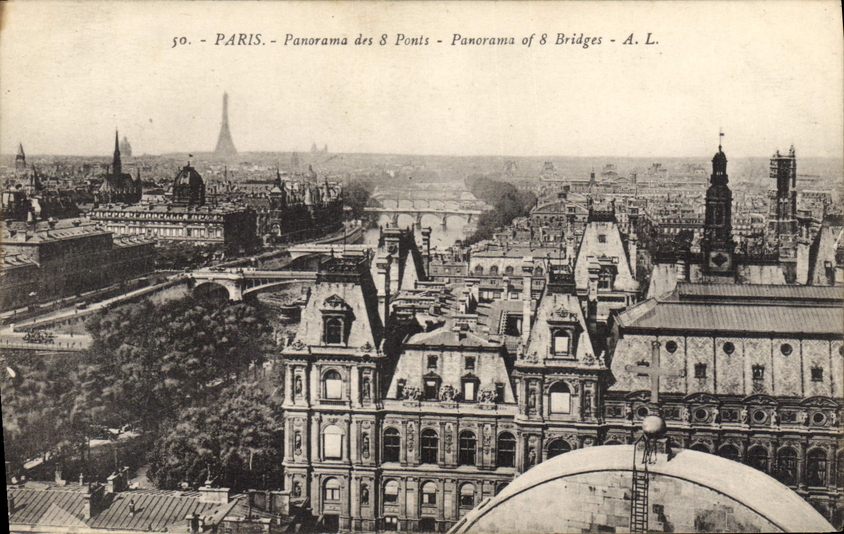 CPA Paris Panorama des 8 Ponts 