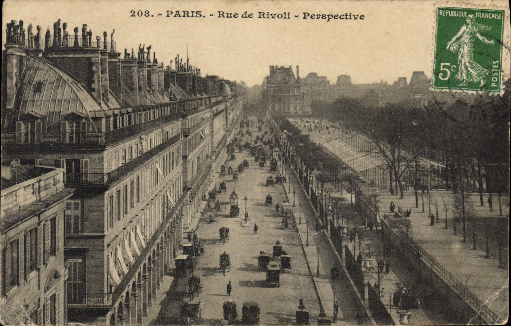 CPA Paris Rue de Rivoli Perspective 