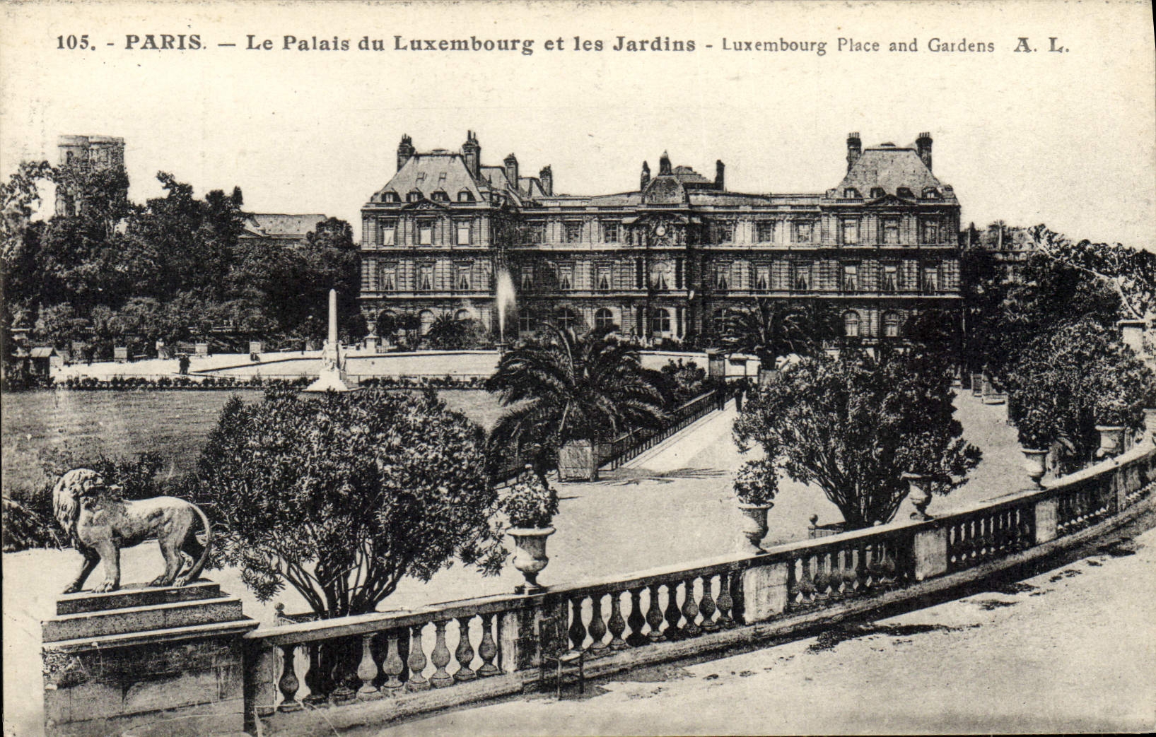 CPA Paris le Palais du Luxembourg et les Jardins 