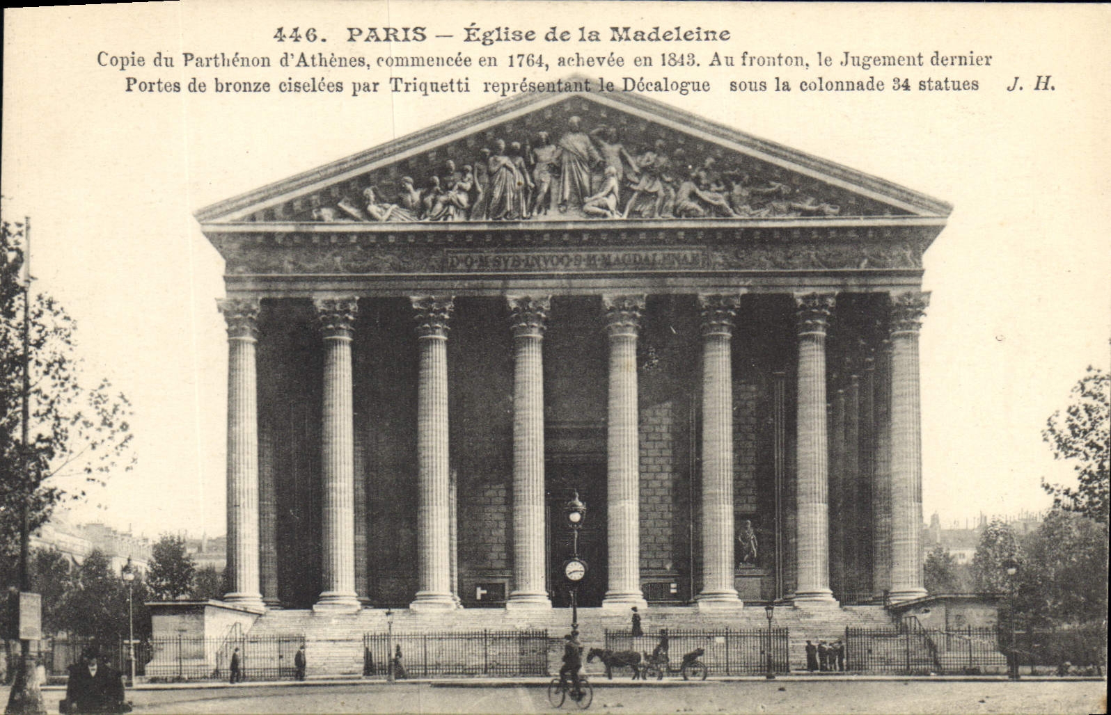 CPA Paris Eglise de la Madeleine Copie du Partheon d'Athenes Commencee en 1764 a chevee en 1843 au F