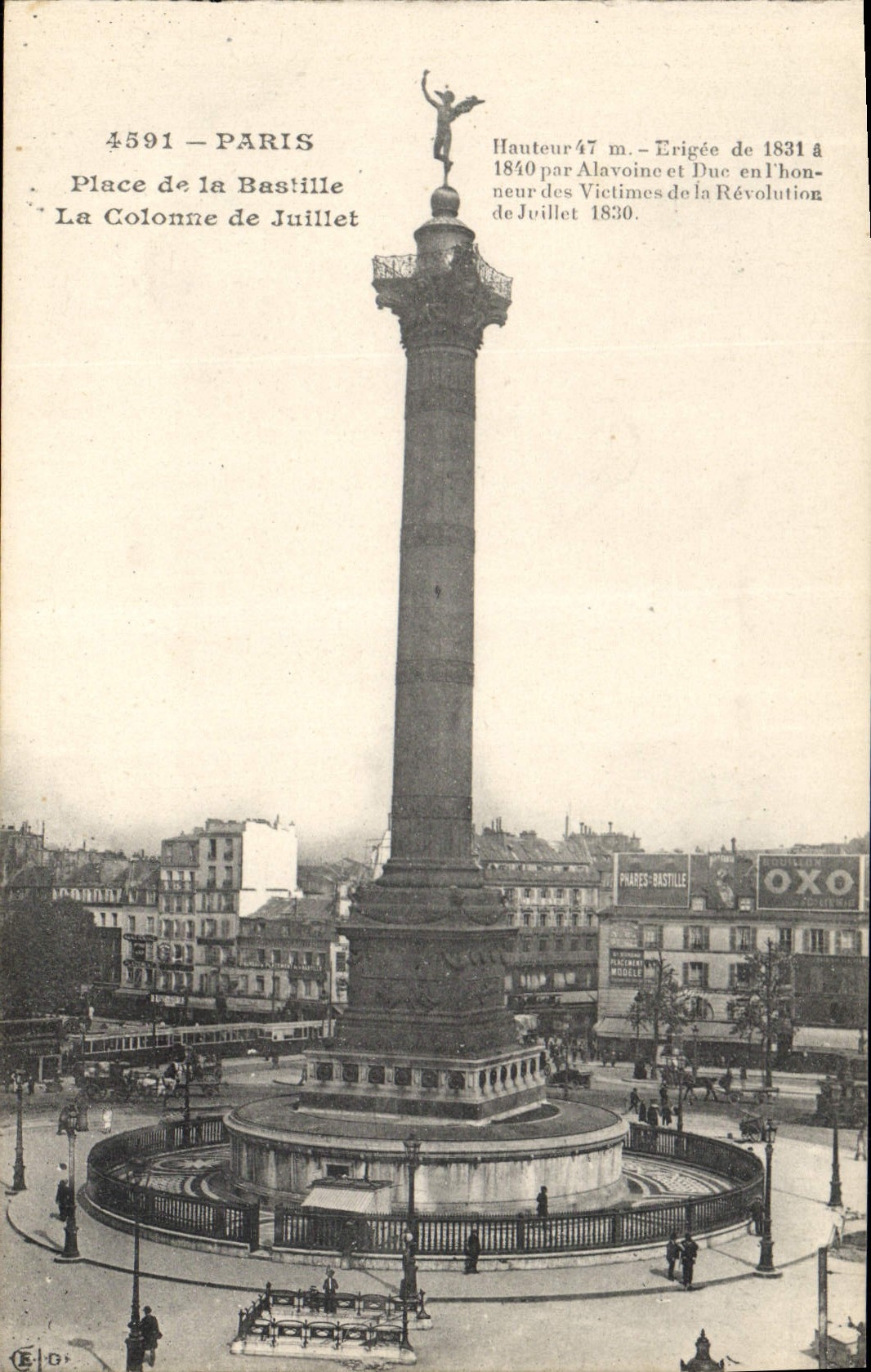 CPA Paris Place de la Bastille la Colonne de Juillet