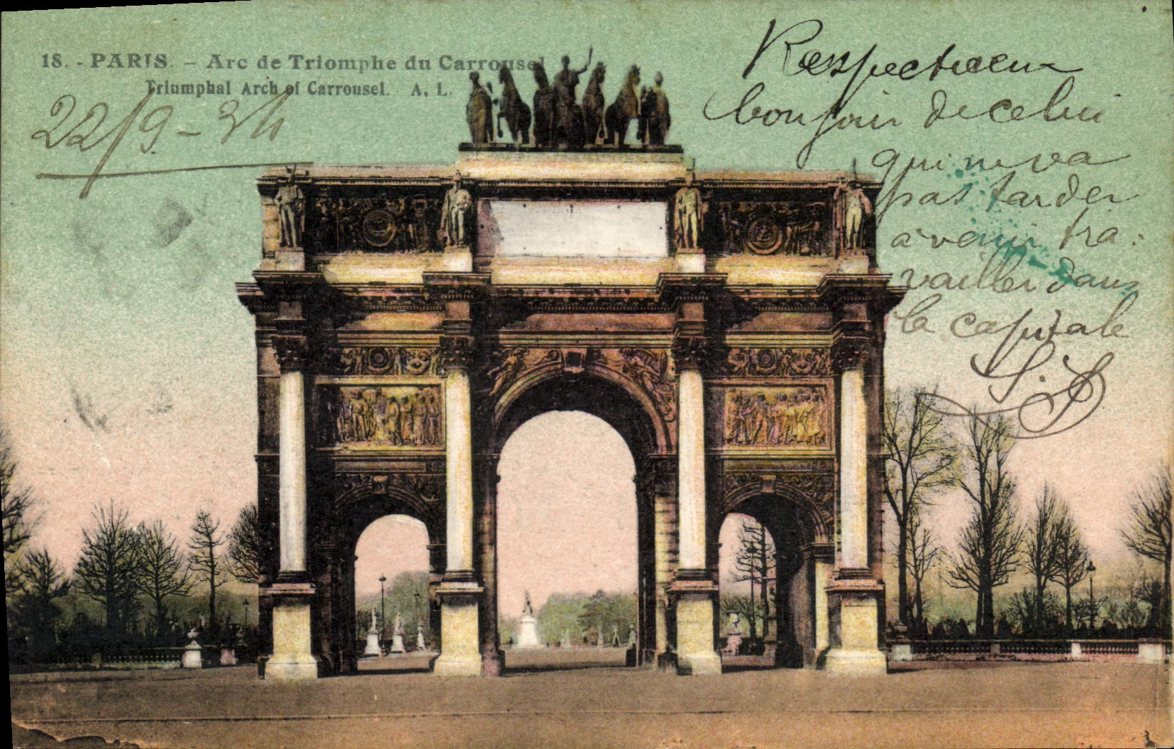CPA Paris Arc de Triomphe du Carrousel 