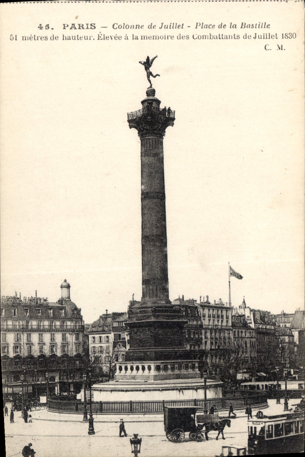 CPA Paris Colonne de Juillet Place de la Bastille Elevee a la memoire des Combattants de Juillet 183