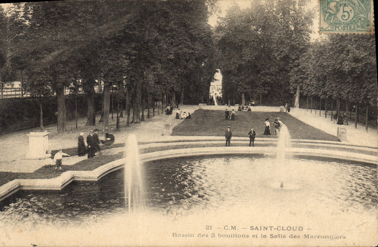 CPA Saint Cloud Bassin des 3 Bouillons et la salle des Marronniers 