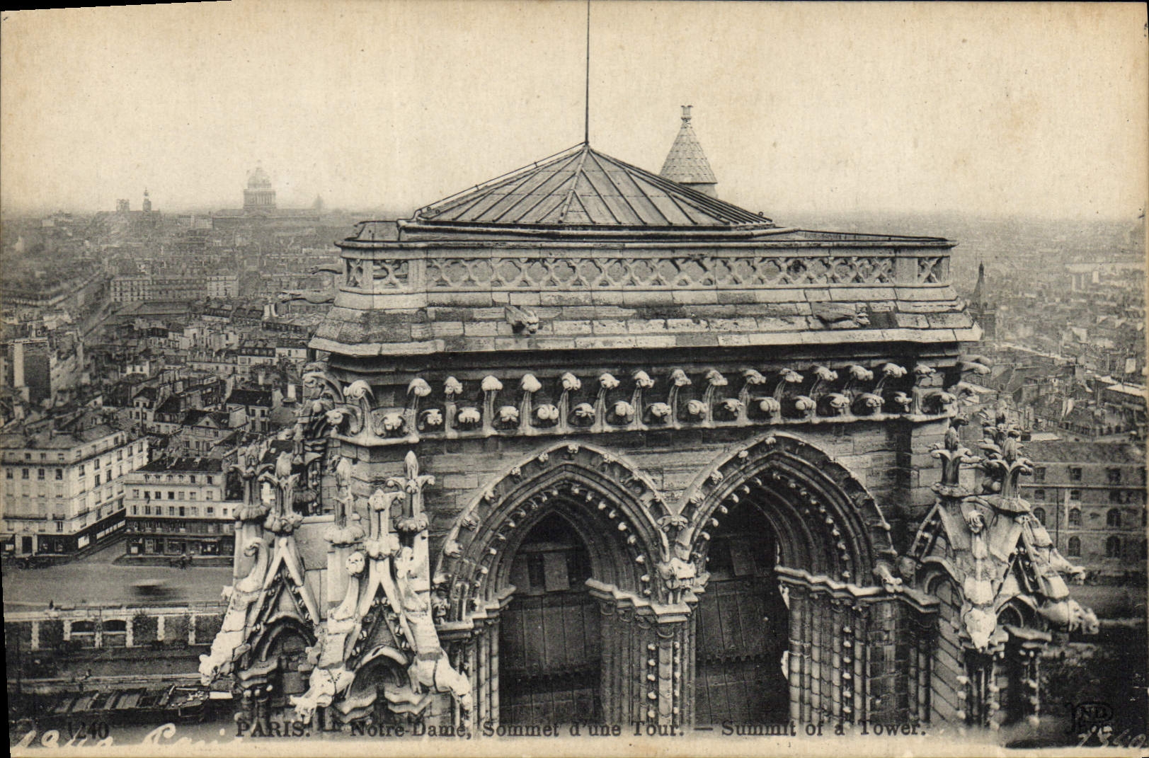 CPA Paris Notre Dame Sommet d'une Tour 