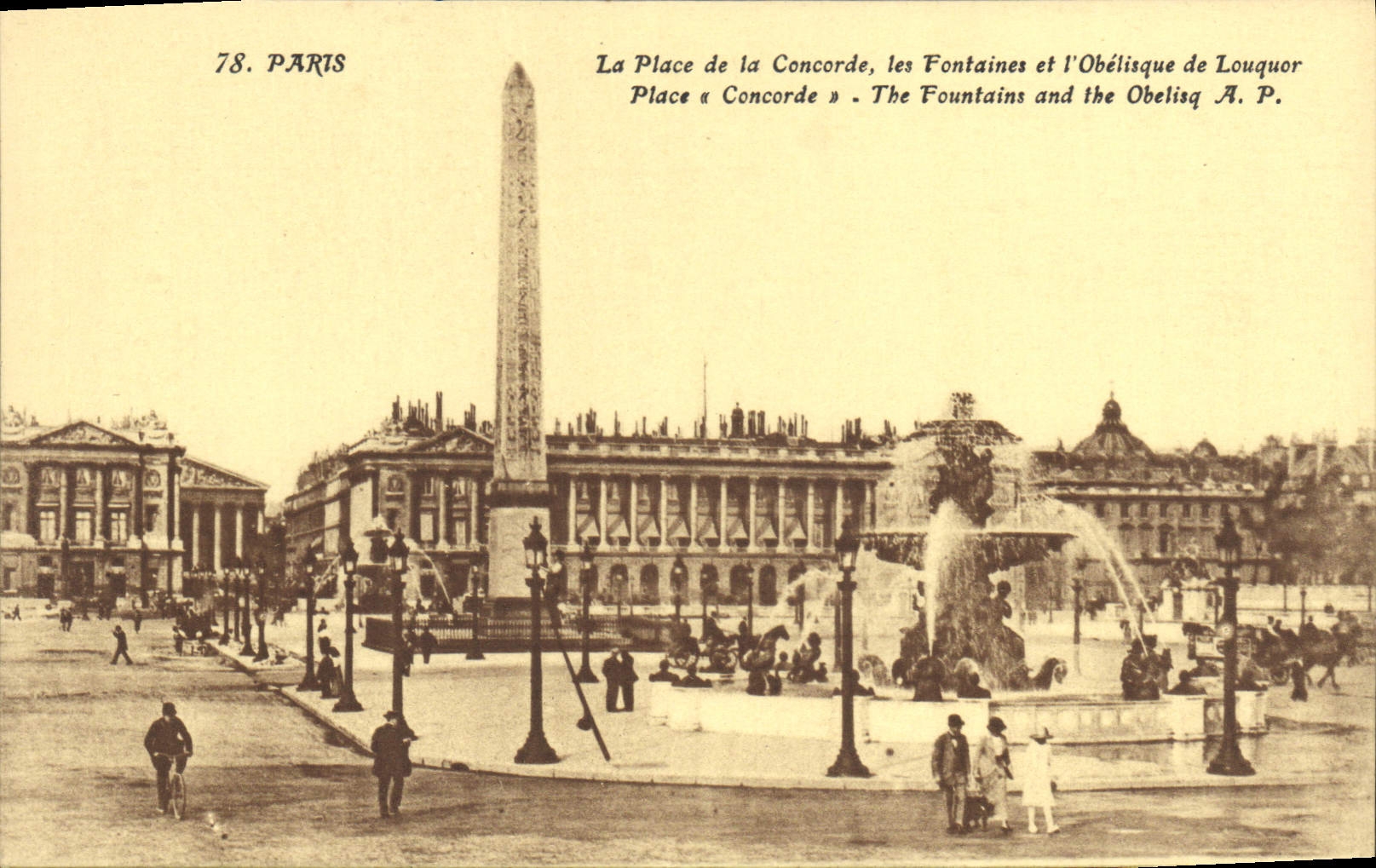 CPA Paris La Place de la Concorde les Fontaines et l'Obelisque de Louquor