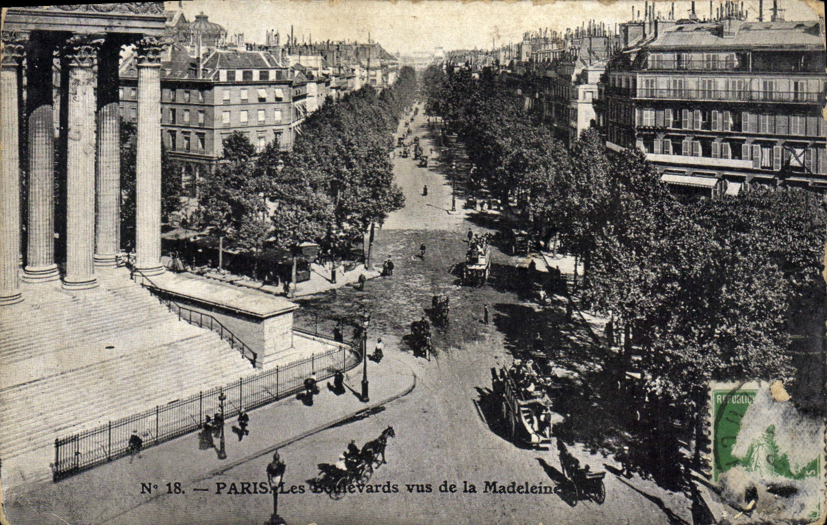 CPA Paris Les Boulevards vus de la Madeleine