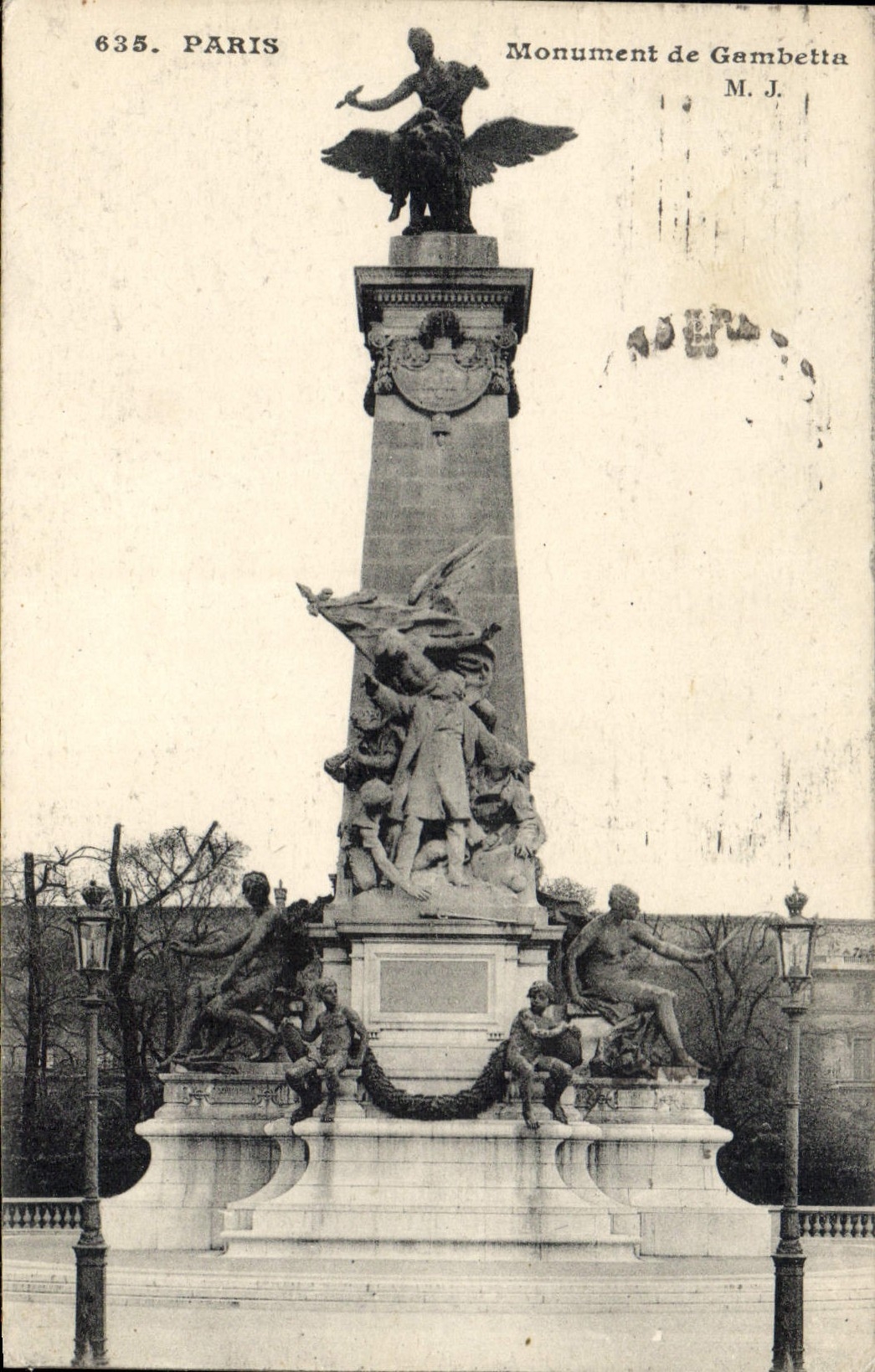 CPA Paris Monument de Gambetta