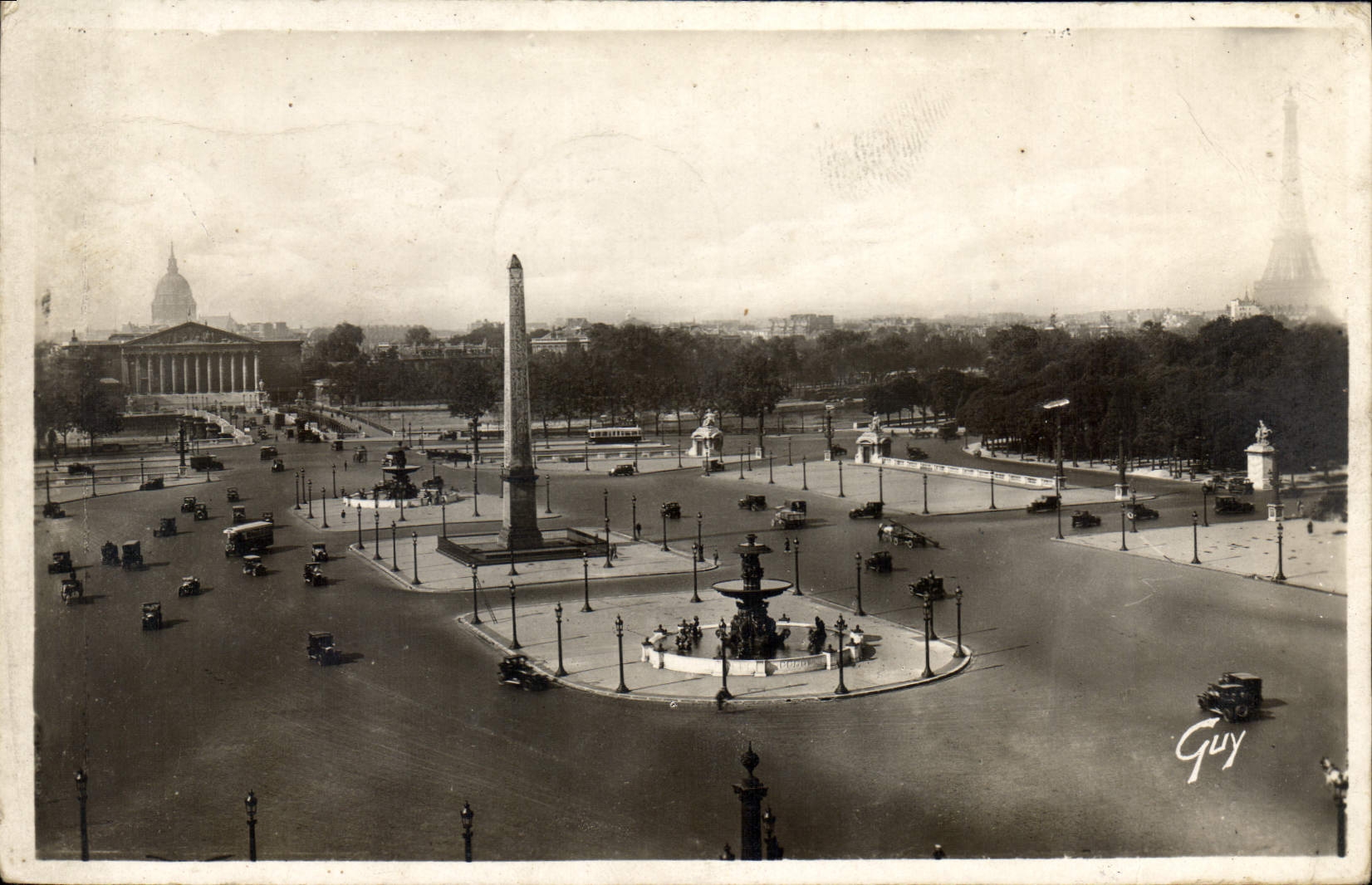 CPA Paris Place de la Concorde Tour Eiffel