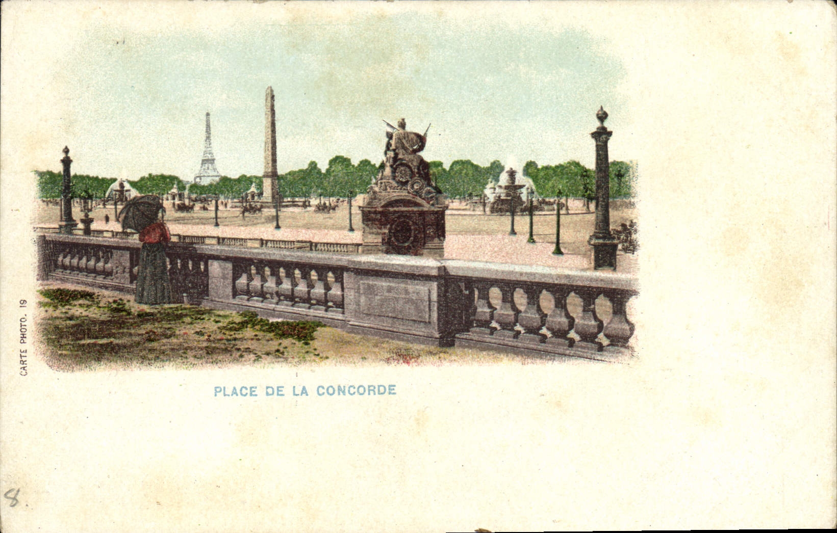CPA Place de la Concorde Paris Tour Eiffel