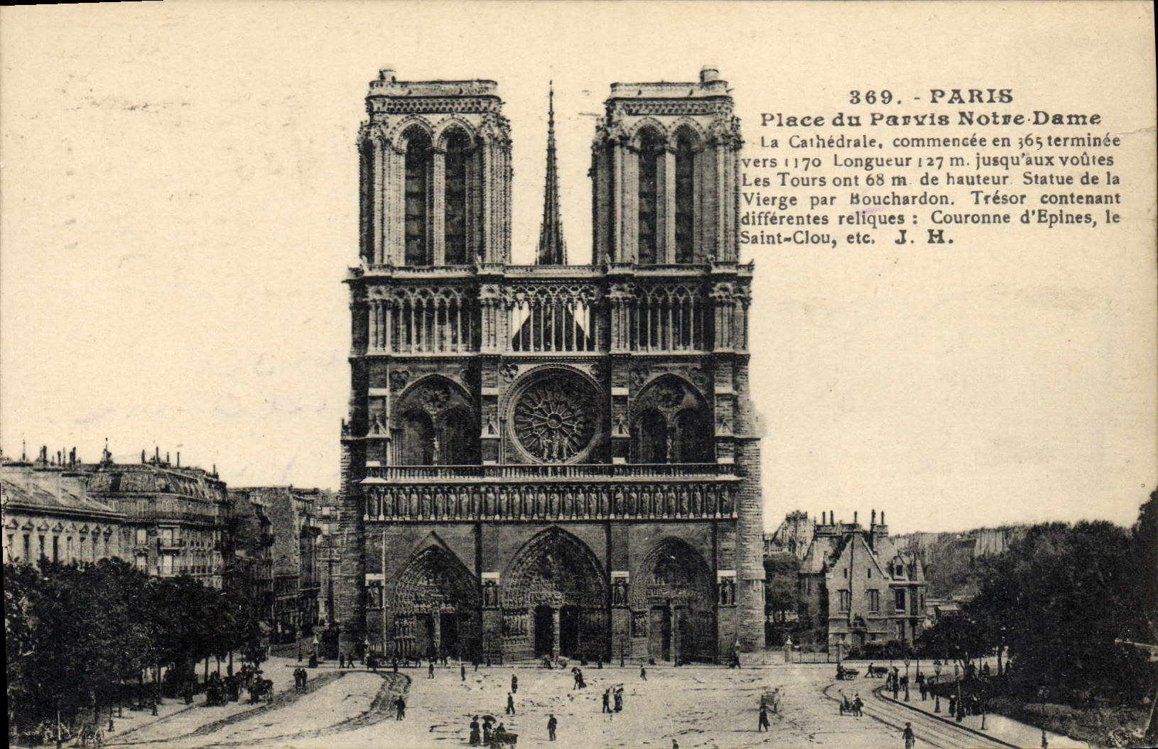 CPA Paris Place du Parvis Notre Dame