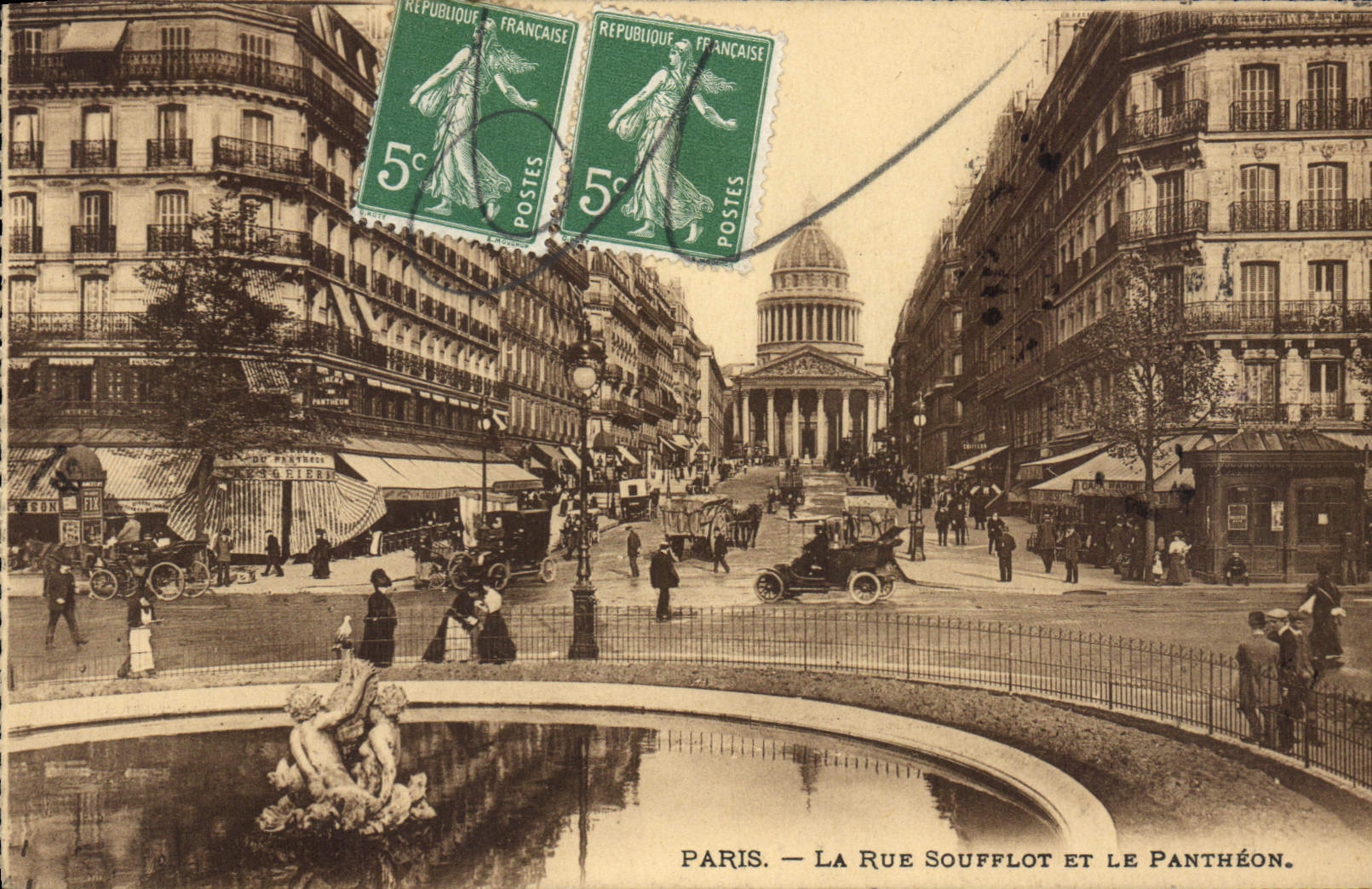 CPA Paris La Rue Soufflot et le Pantheon