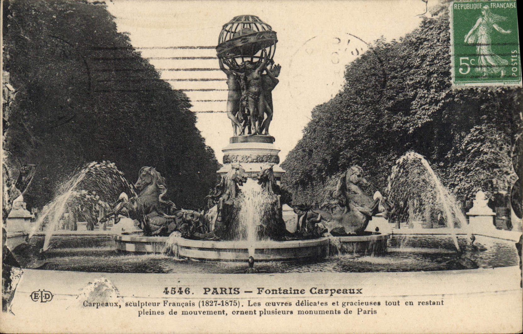 CPA Paris Fontaine Carpeaux 