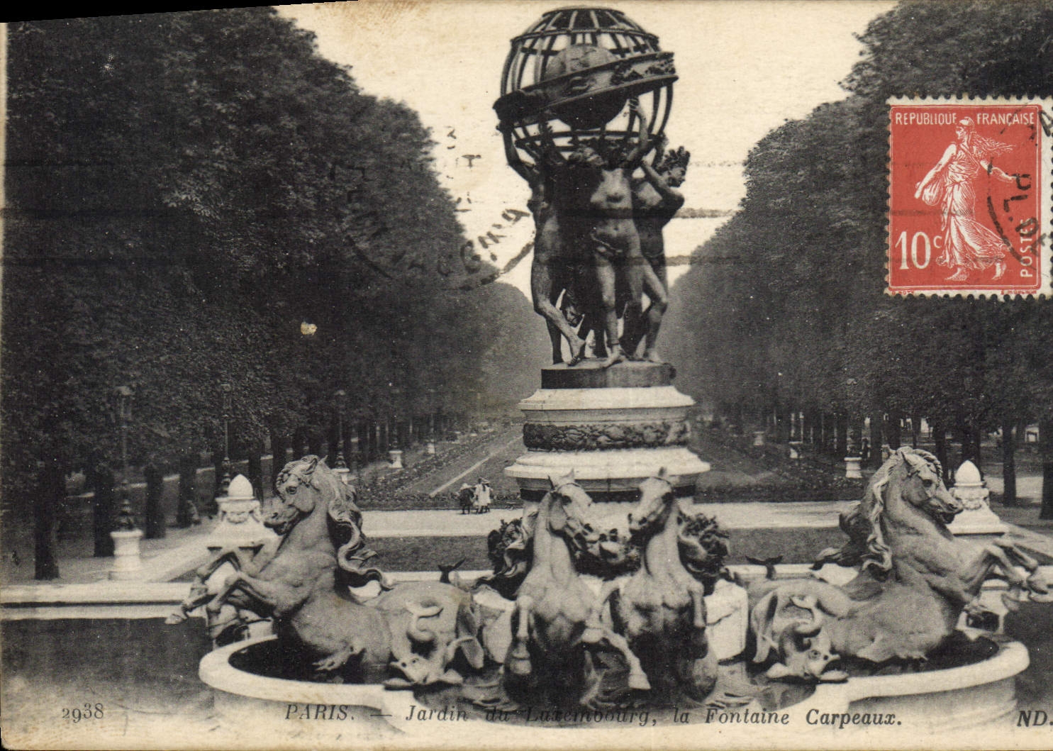 CPA Paris Jardin du Luxembourg la Fontaine Carpeaux 