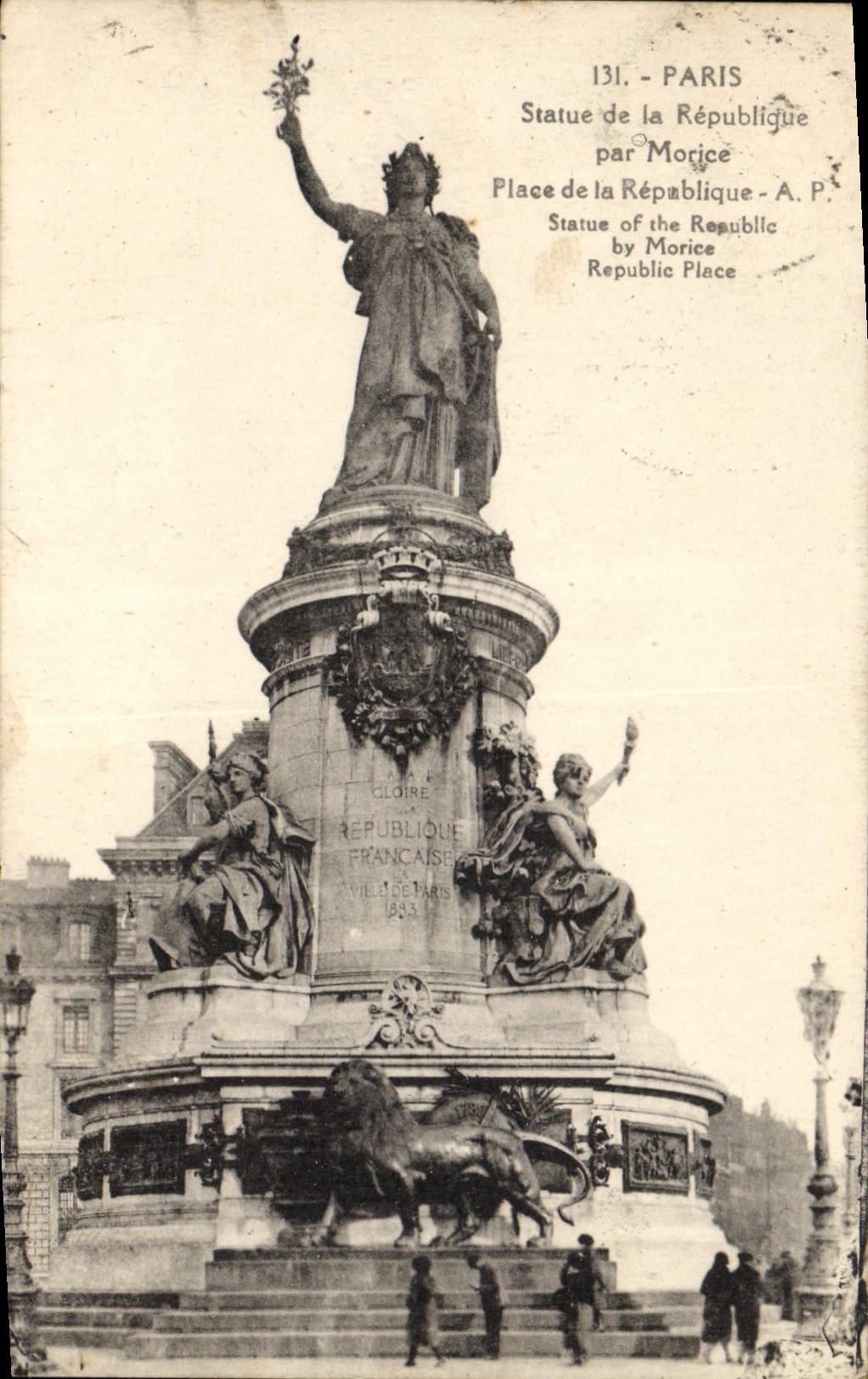 CPA Paris Statue de la Republique par Morice