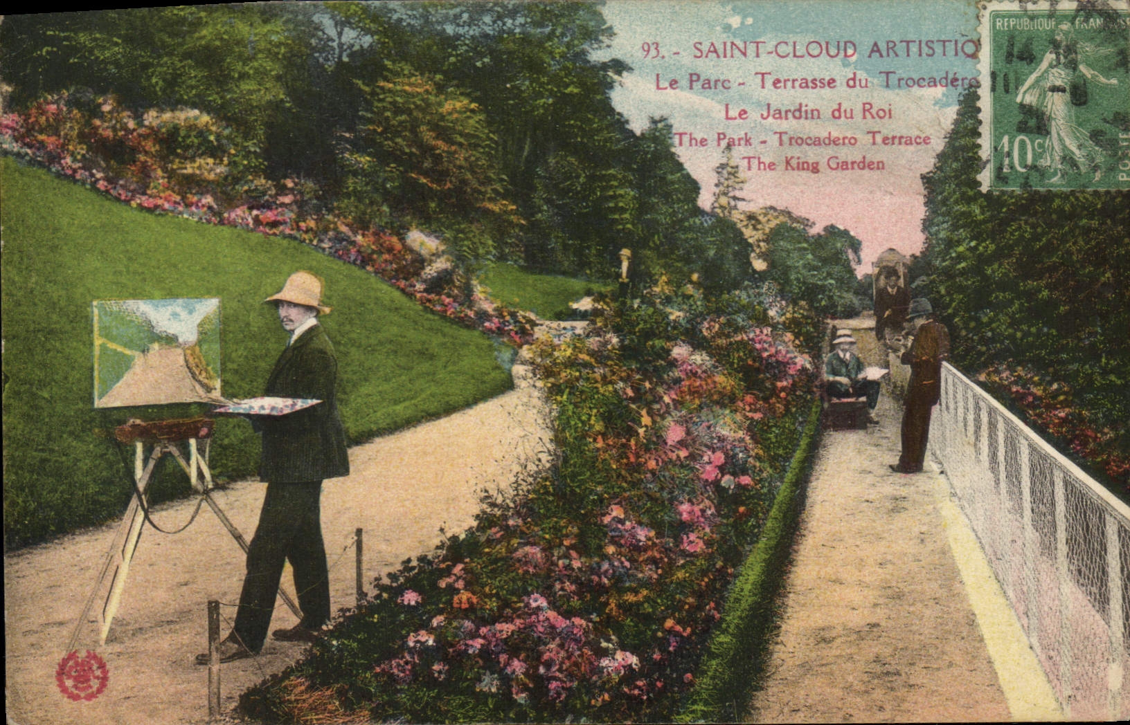 CPA Le Parc Terrasse du Trocadero Le Jardin du Roi Saint Cloud
