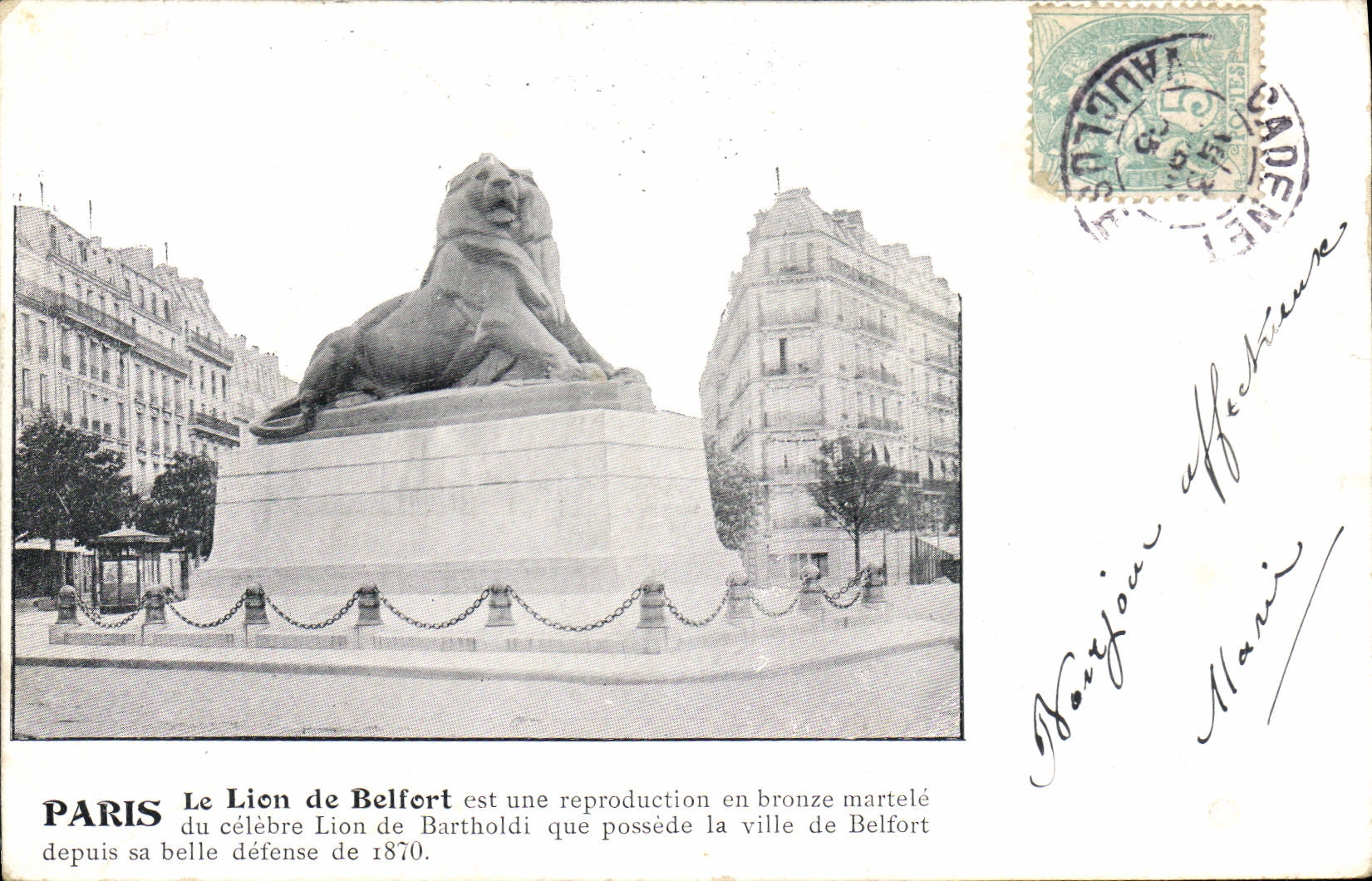 CPA Paris Le Lion de Belfort 