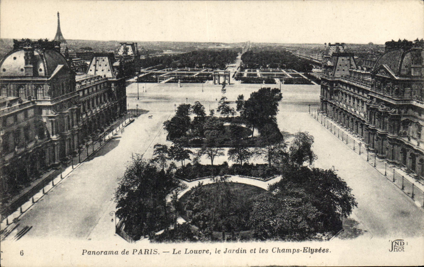 CPA Panorama de Paris Le Louvre le Jardin et les Champs Elysees