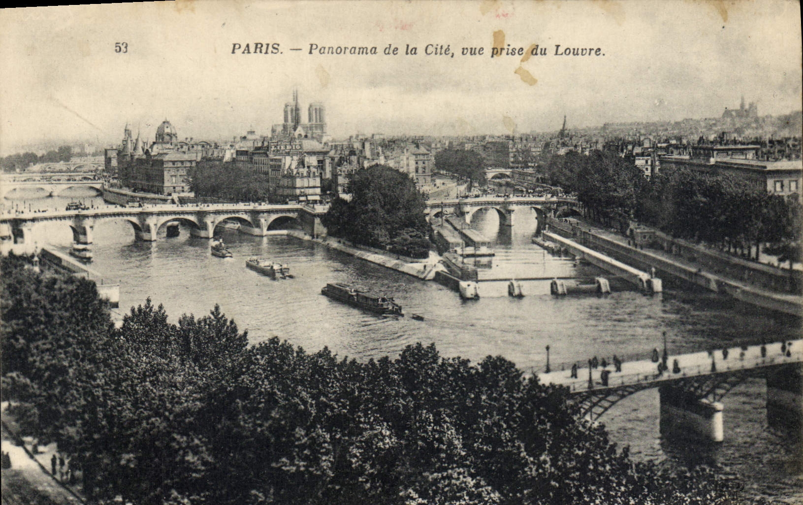 CPA Paris Panorama de la Cite vue prise du Louvre 