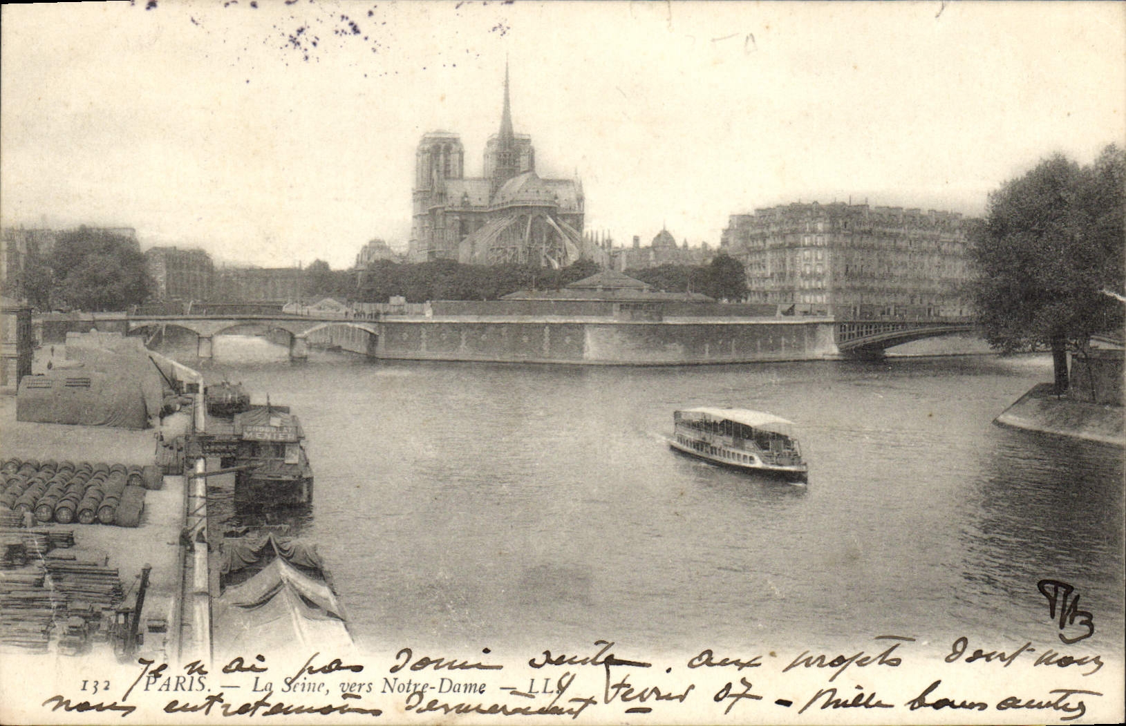 CPA Paris La Seine vers Notre Dame