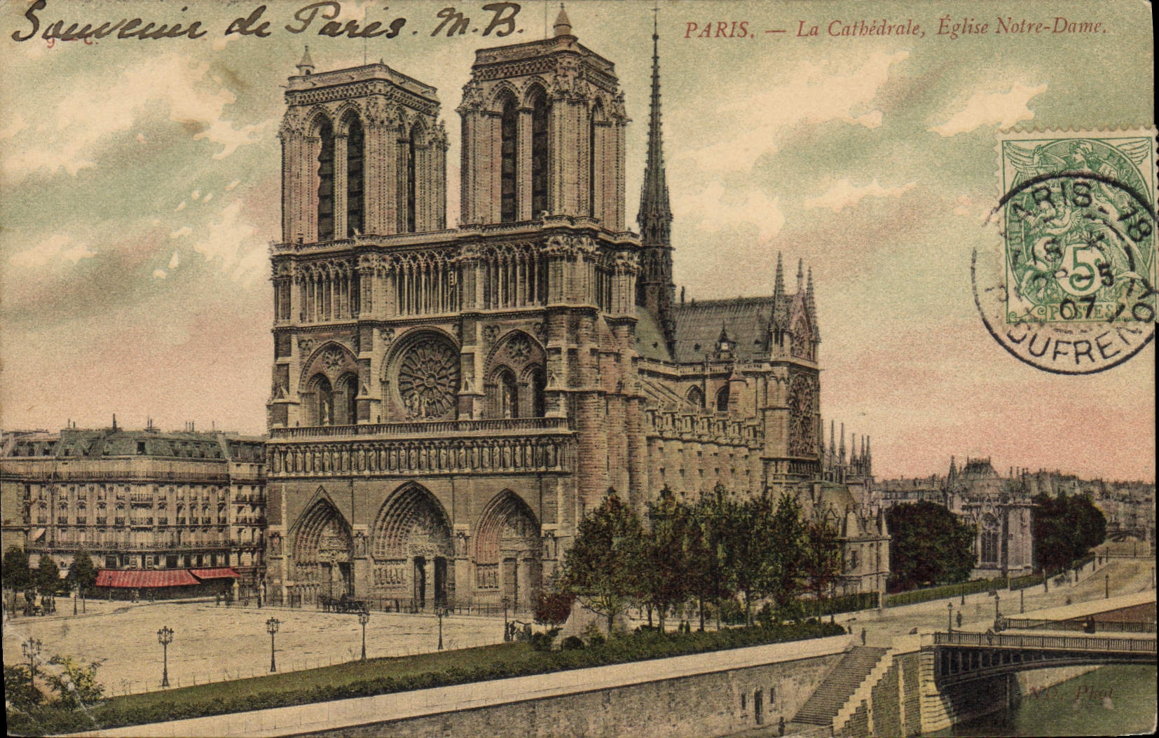 CPA Paris La Cathedrale Eglise Notre Dame 