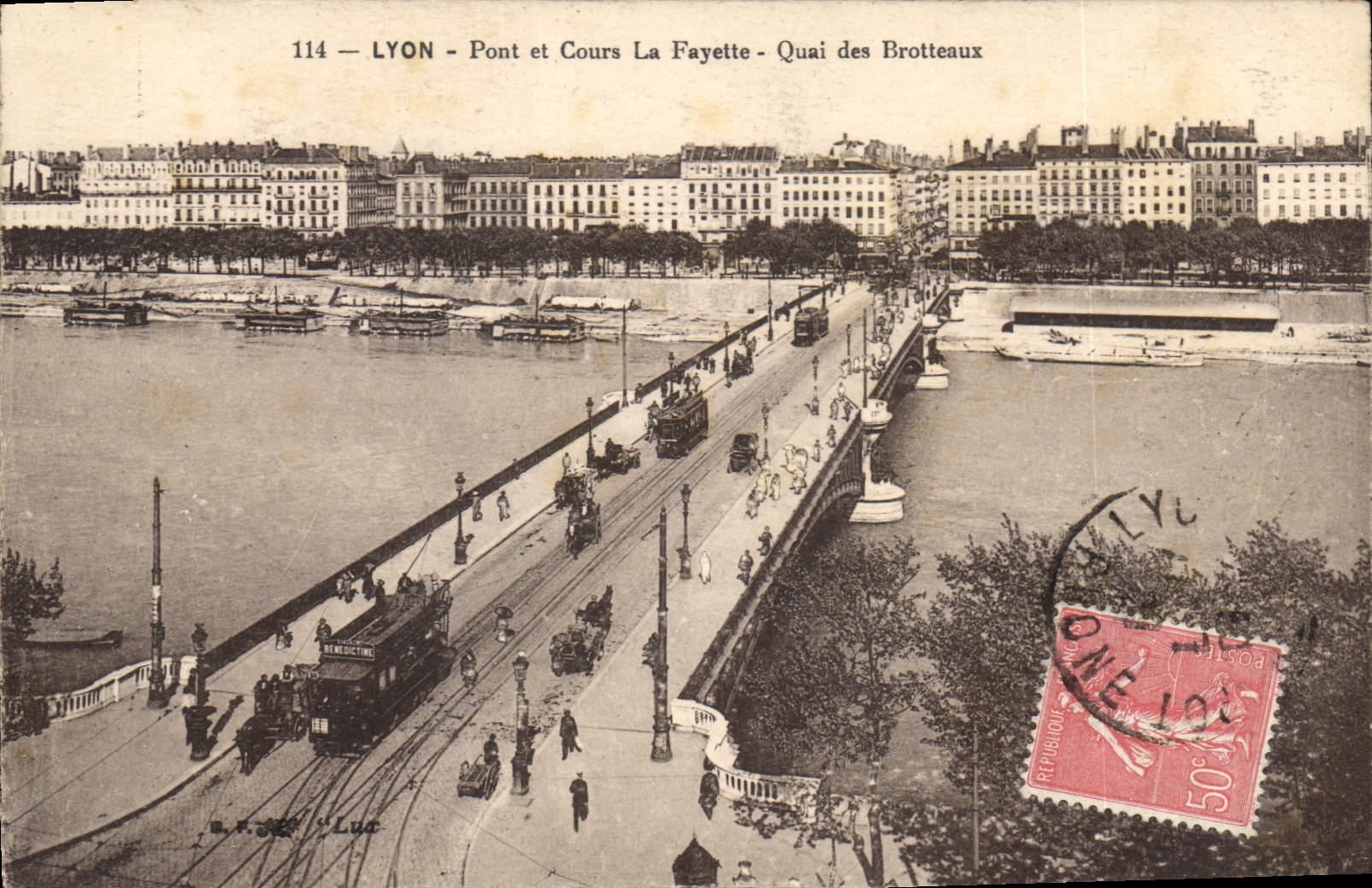CPA Lyon Pont et Cours La Fayette Quai des Brotteaux 