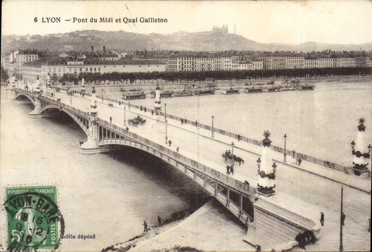 CPA Lyon Pont du Midi et Quai Gailleton 