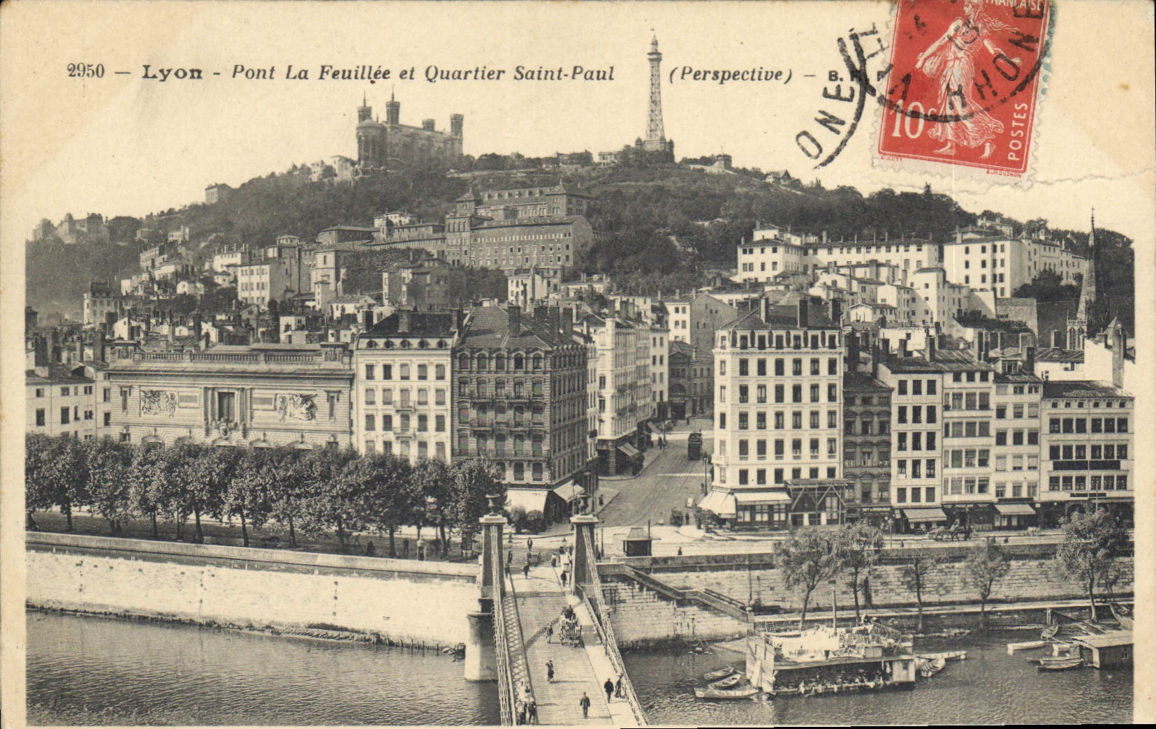 CPA Lyon Pont La Feuillee et Quartier Saint Paul