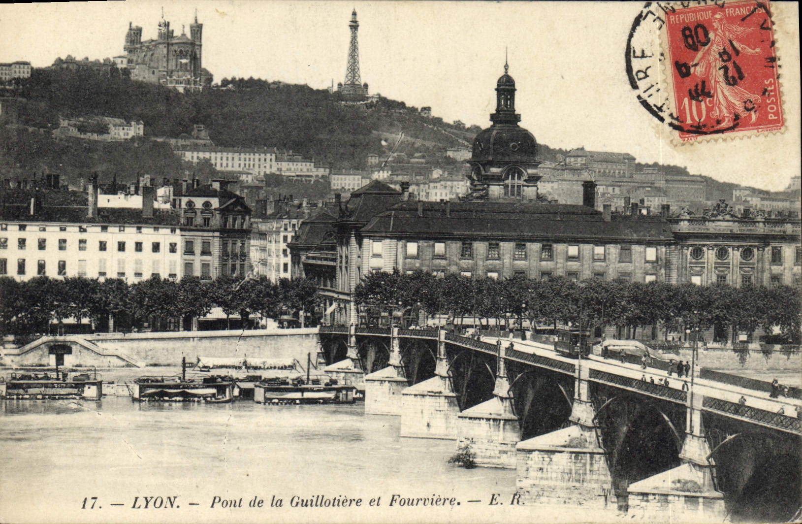 CPA Lyon Pont de la Guillotiere et Fourviere