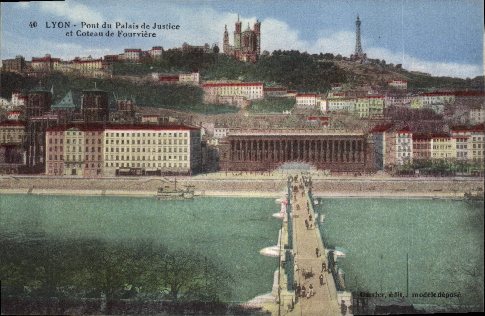 CPA Lyon Pont du Palais de Justice et Coteau de Fourviere 