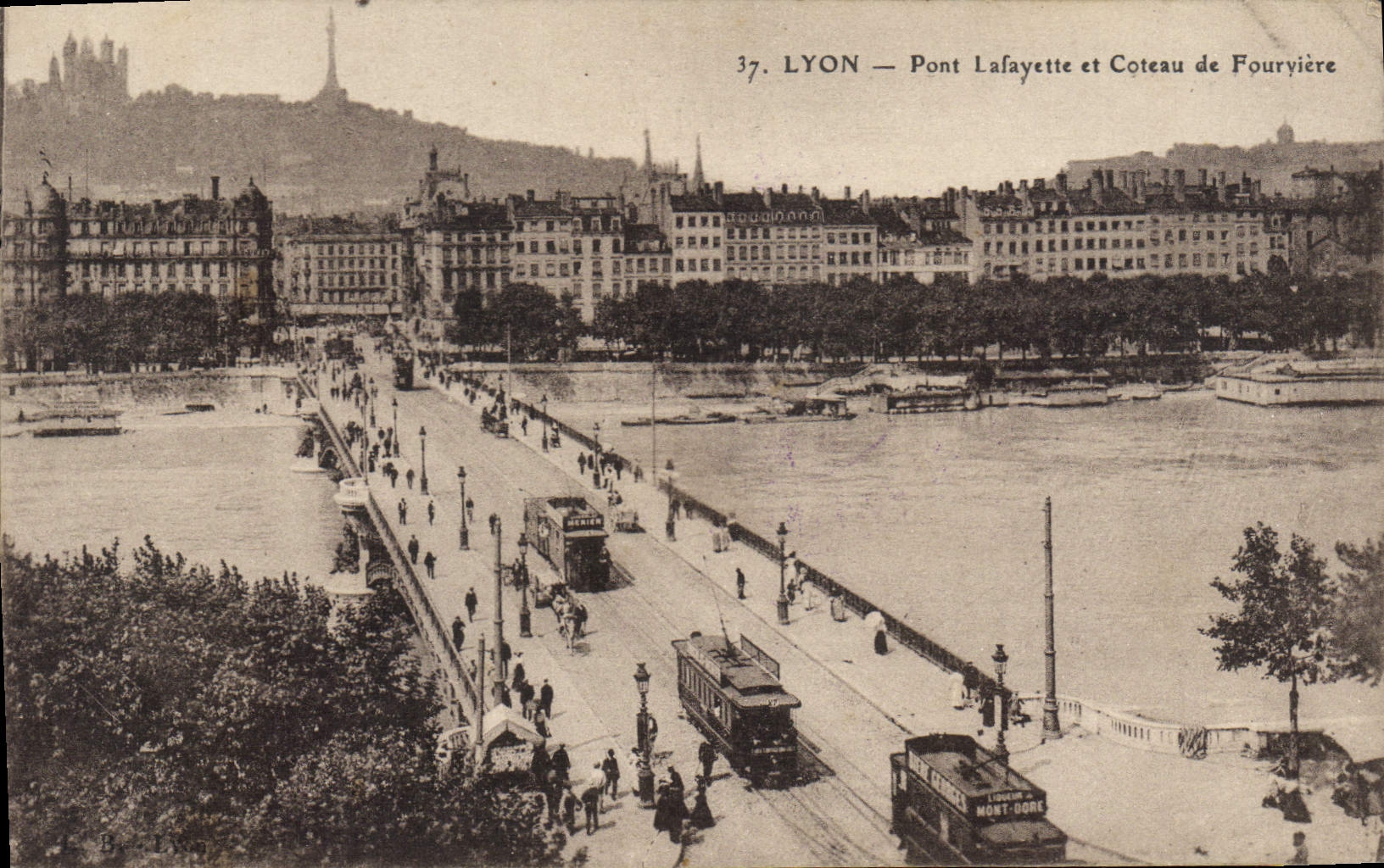 CPA Lyon Pont Lafayette et Coteau de Fourviere 