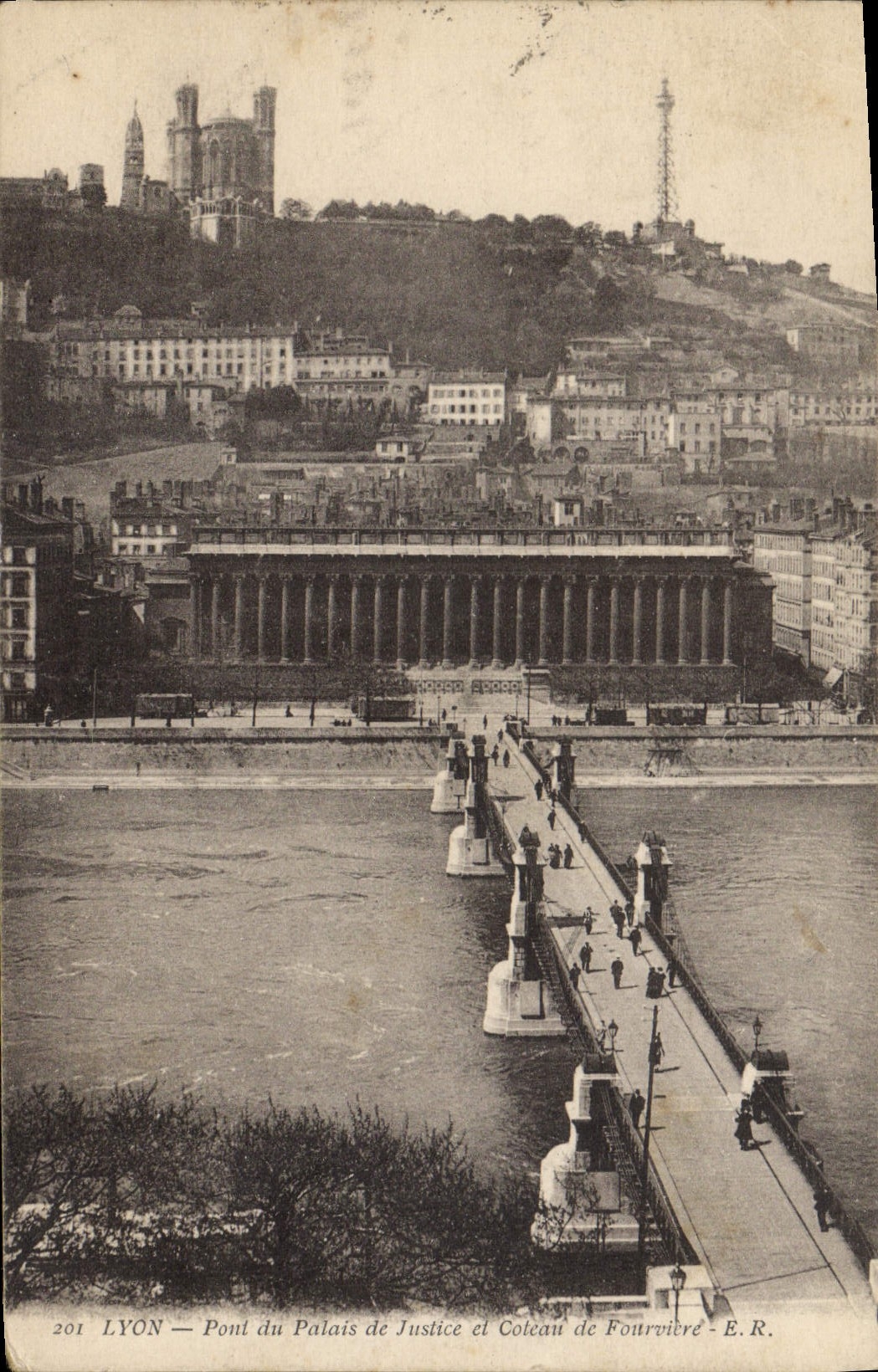 CPA Lyon Pont du Palais de Justice et Coteau de Fourviere 