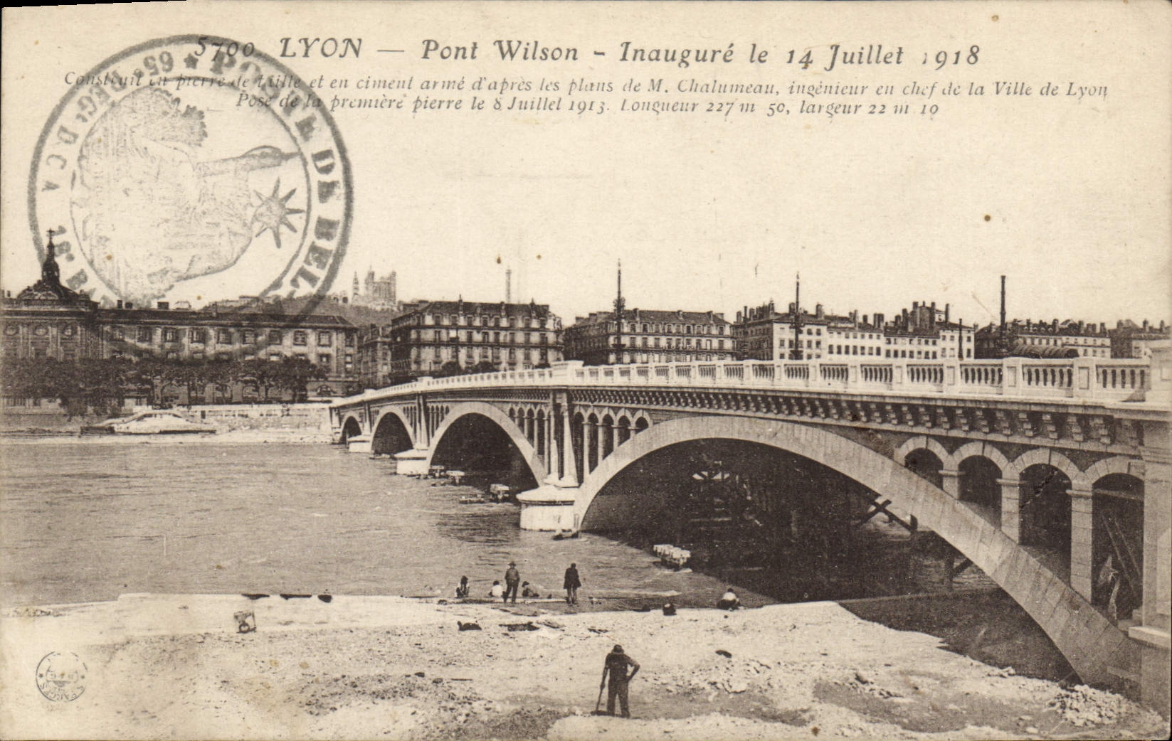 CPA Lyon Pont Wilson Inaugure le 14 Juillet 1918 