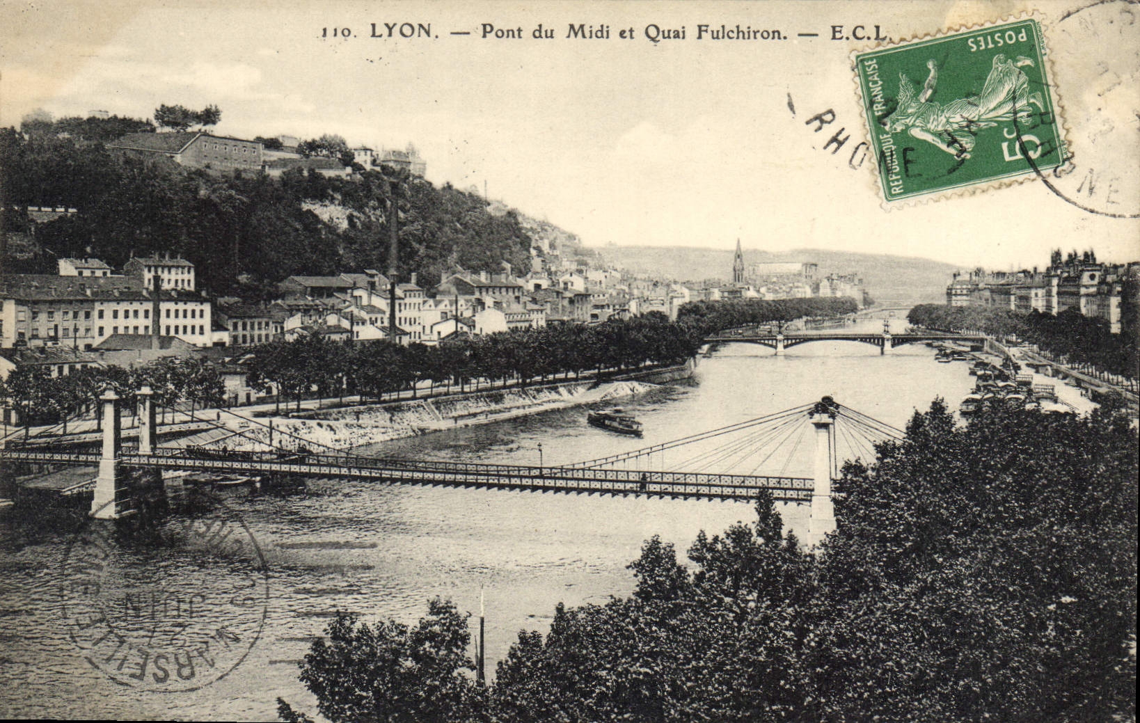 CPA Lyon Pont du Midi et Quai Fulchiron 
