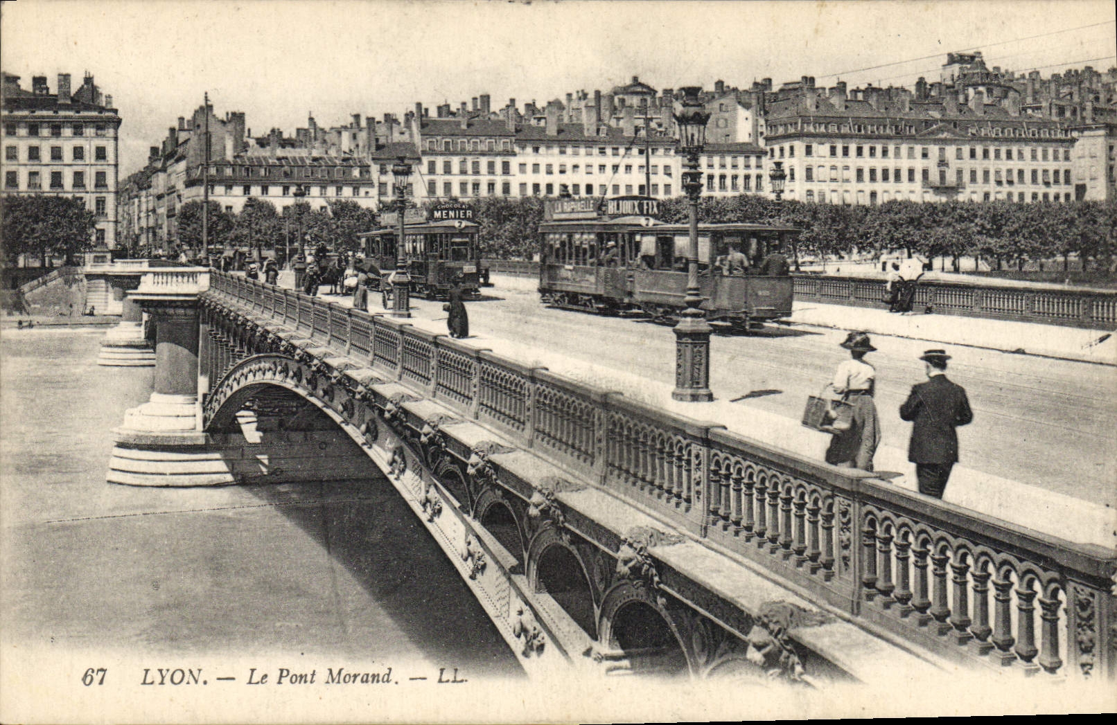 CPA Lyon Le Pont Morand Tramway