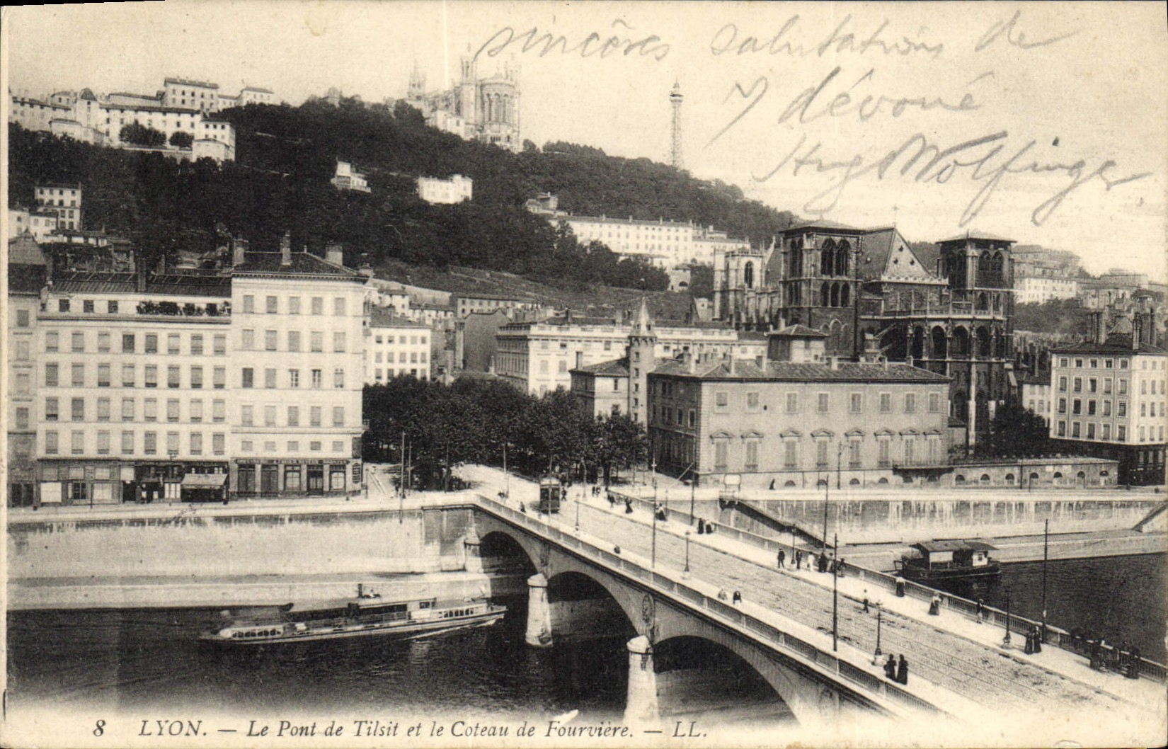 CPA Lyon Le Pont de Tilsit et le Coteau de Fourviere 