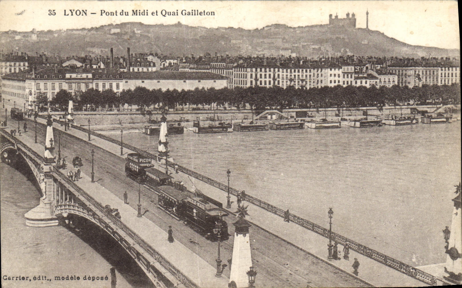 CPA Lyon Pont du Midi et Quai Gailleton 
