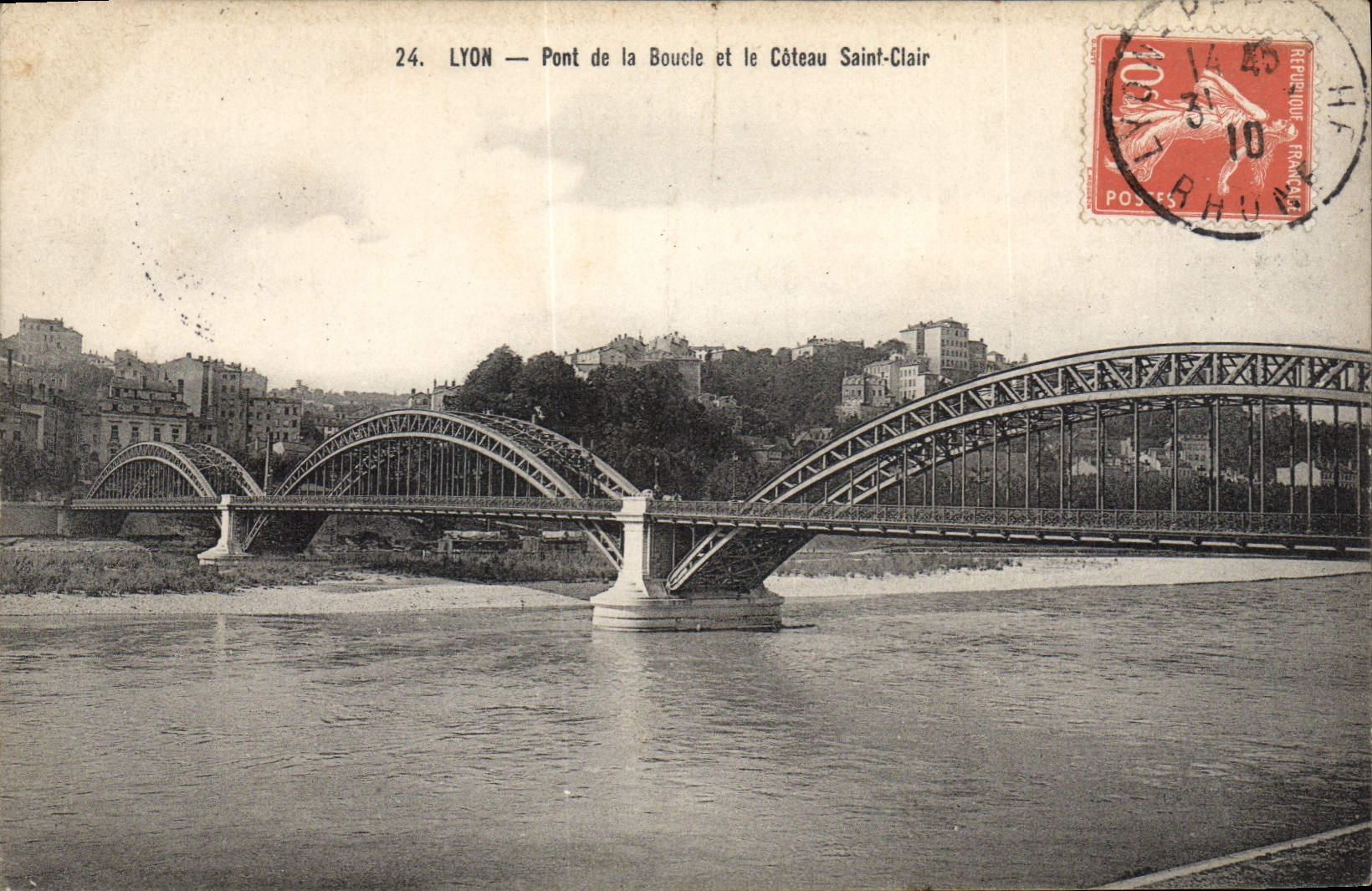 CPA Lyon Pont de la Boucle et le Coteau Saint Clair 