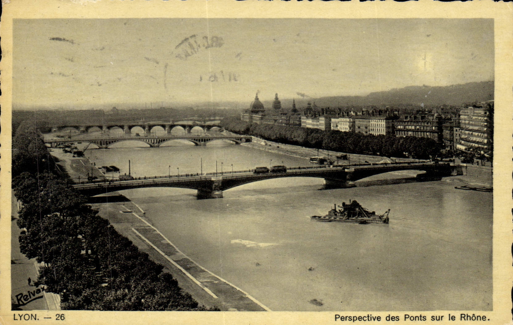CPA Lyon Perspective des Ponts sur le Rhone