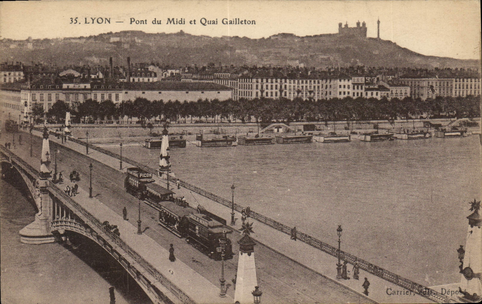 CPA Lyon Pont du Midi et Quai Gailleton 