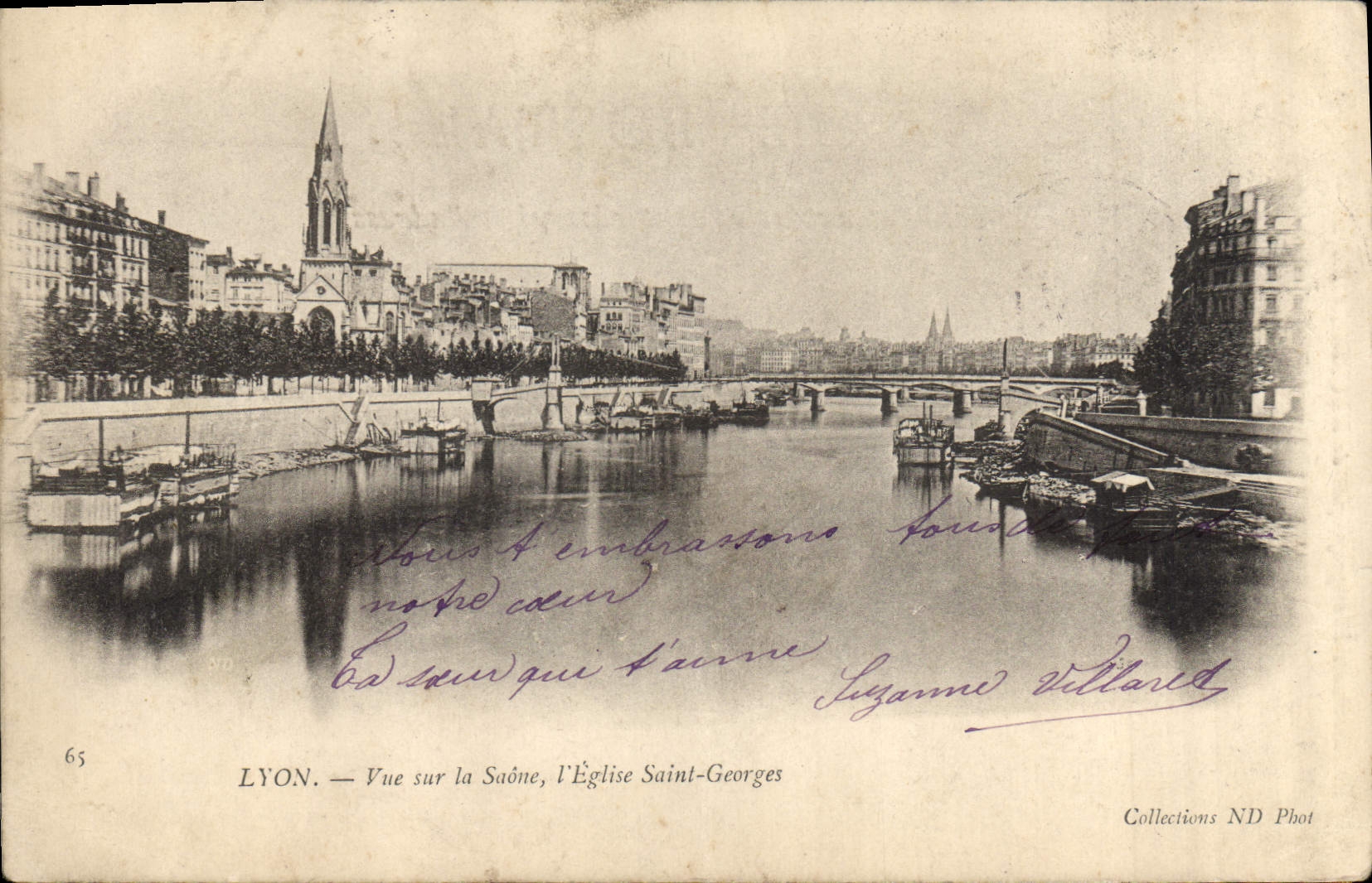 CPA Lyon Vue sur la Saone l'Eglise Saint Georges 