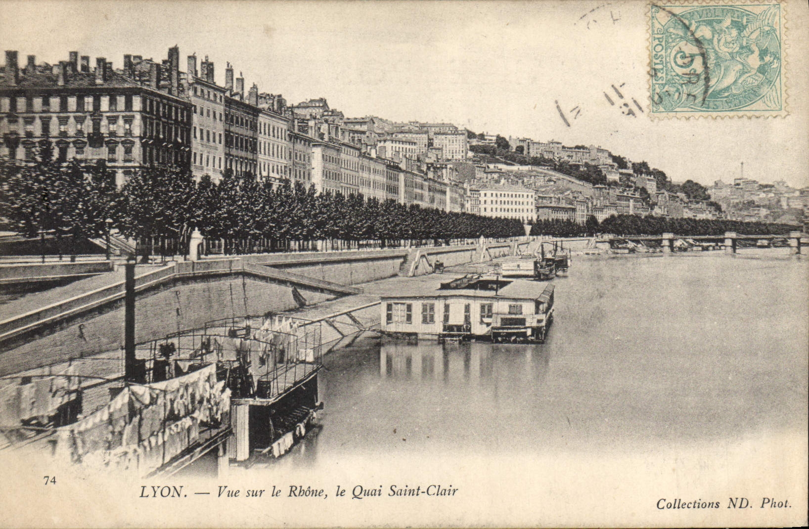 CPA Lyon Vue sur le Rhone le Quai Saint Clair 
