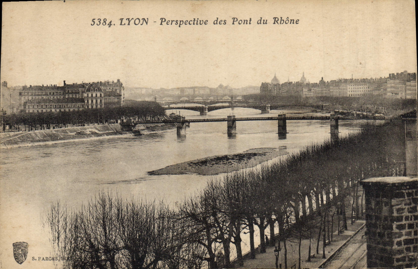 CPA Lyon Perspective des Pont du Rhone 