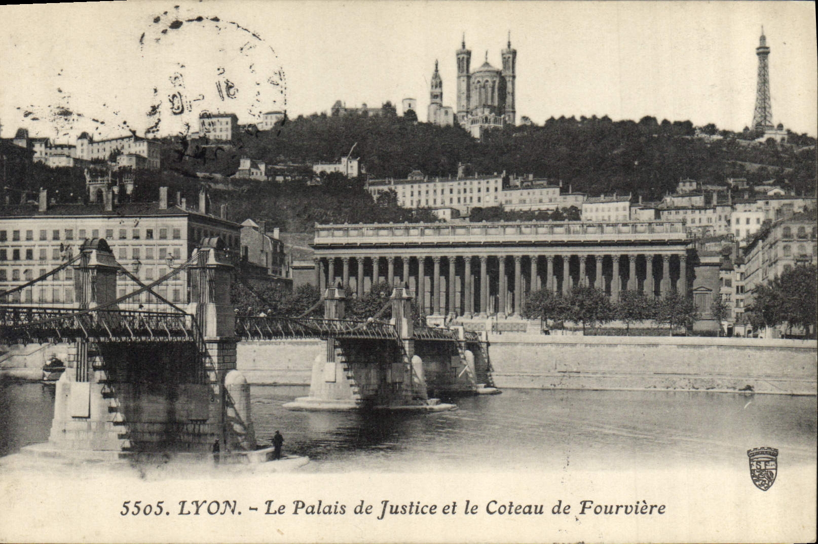 CPA Lyon Le Palais de Justice et le Coteau de Fourviere