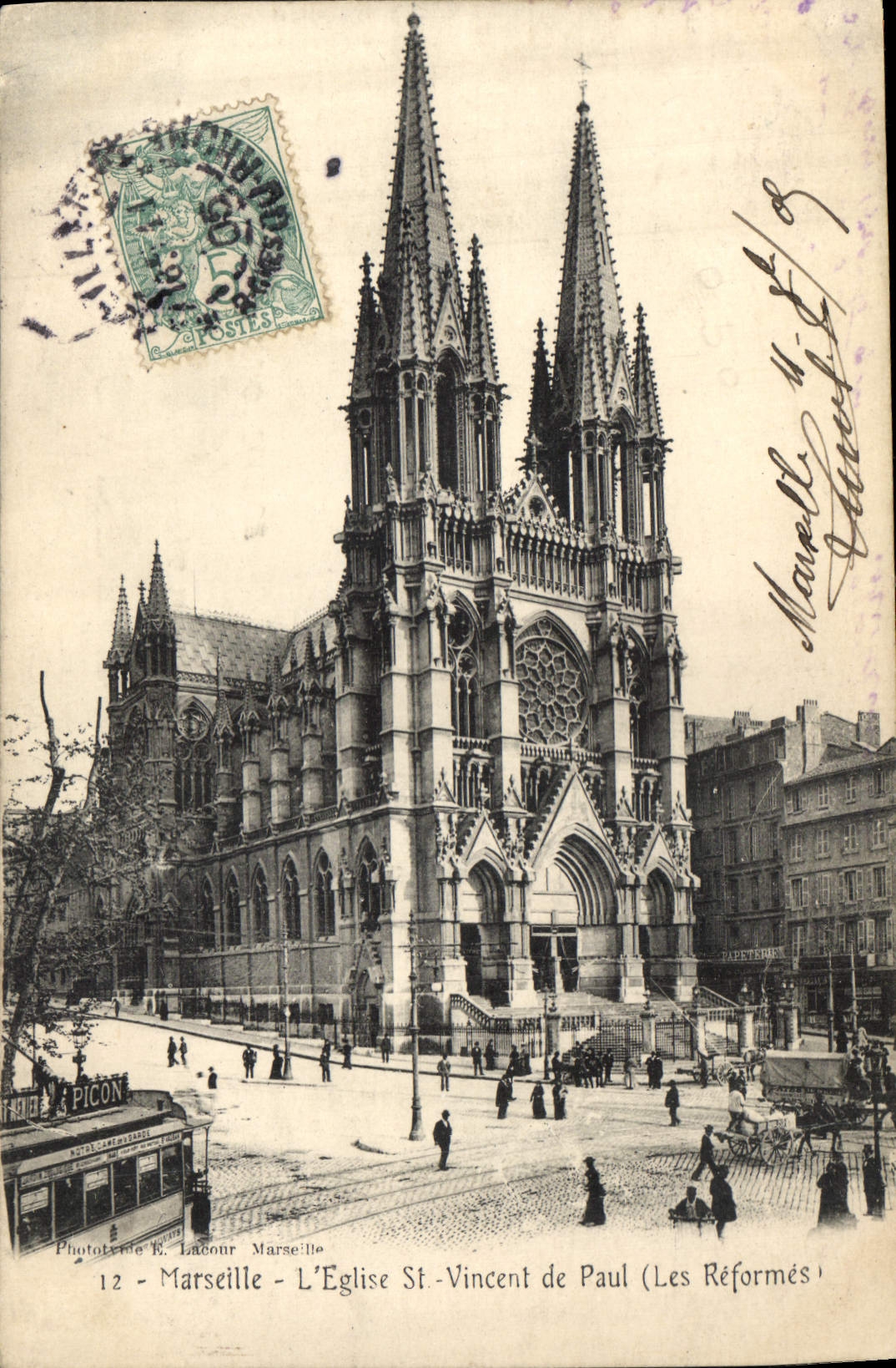 CPA Marseille L'Eglise St Vincent de Paul Les Reformes 