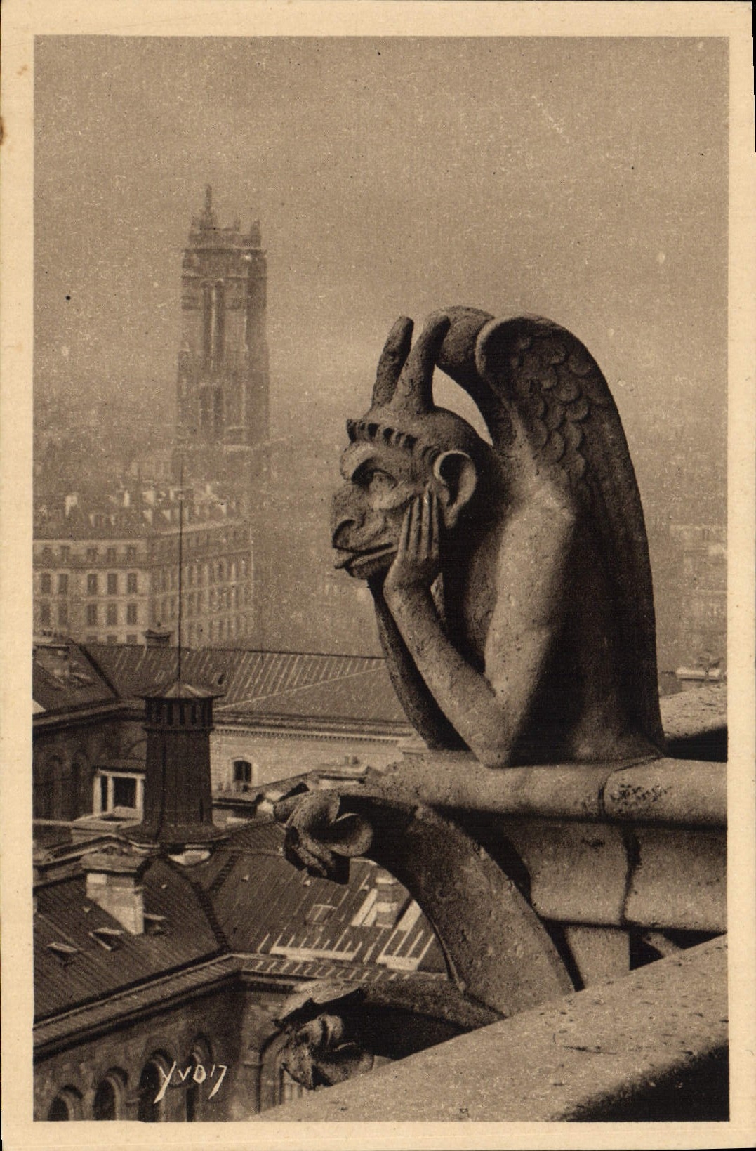 CPA Paris Notre Dame de Paris Chimere le stryge 