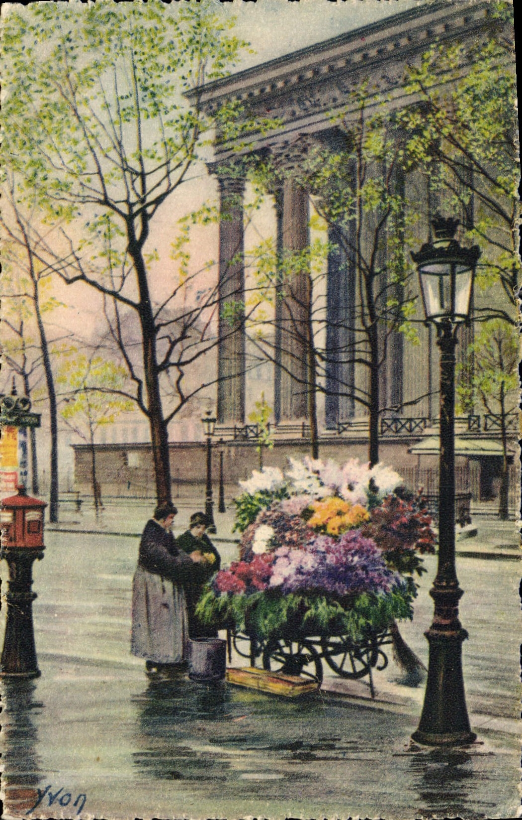 CPA Paris Marchande de Fleurs Place de la Madeleine