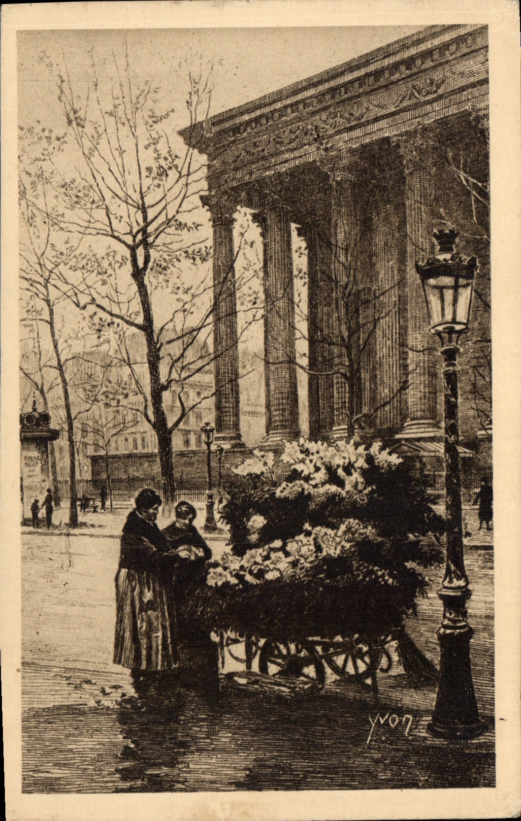CPA Paris Marchande de Fleurs Place de la Madeleine 